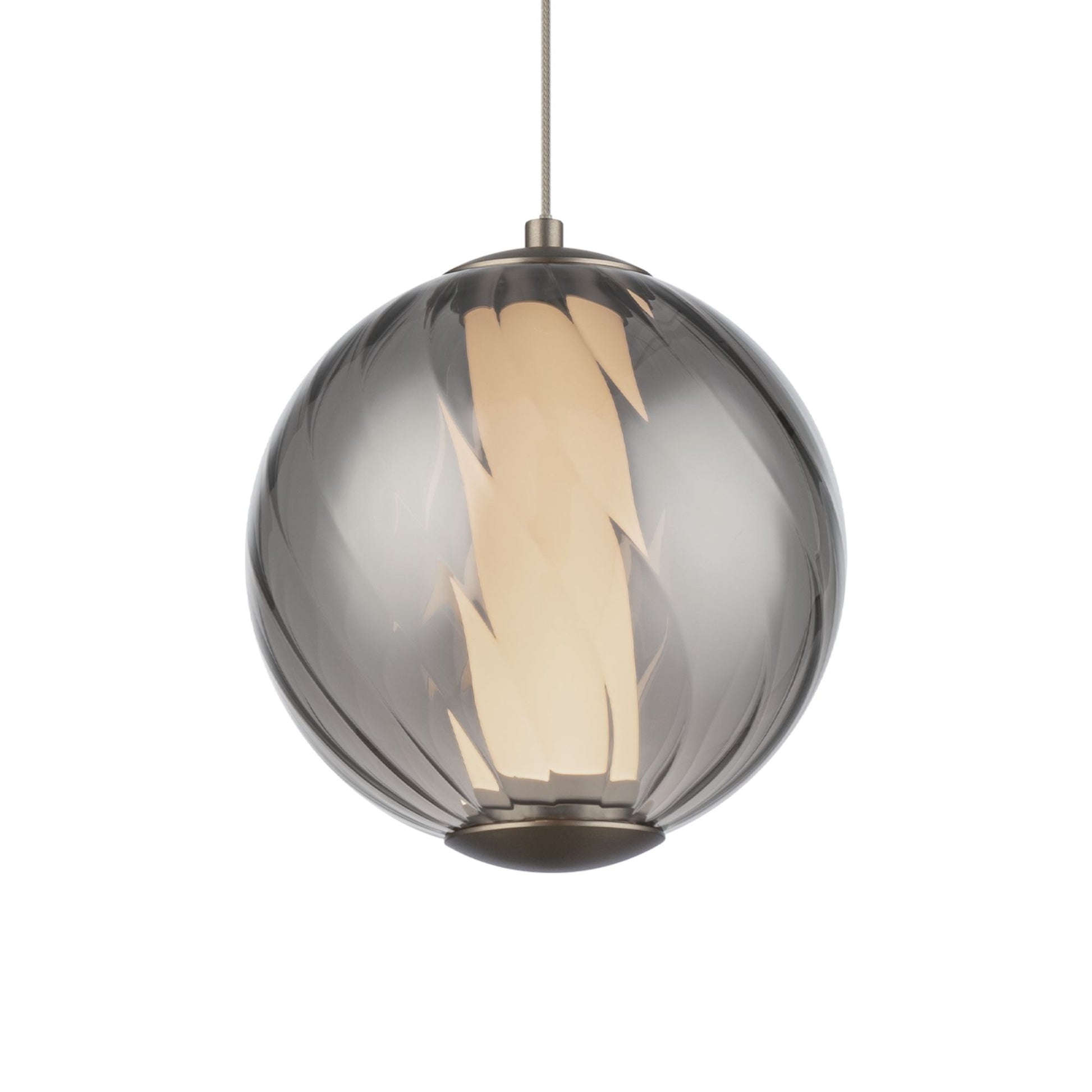 Swirly 11" LED Pendant Light, Selectable CCT, Brushed Nickel Finish - Bees Lighting