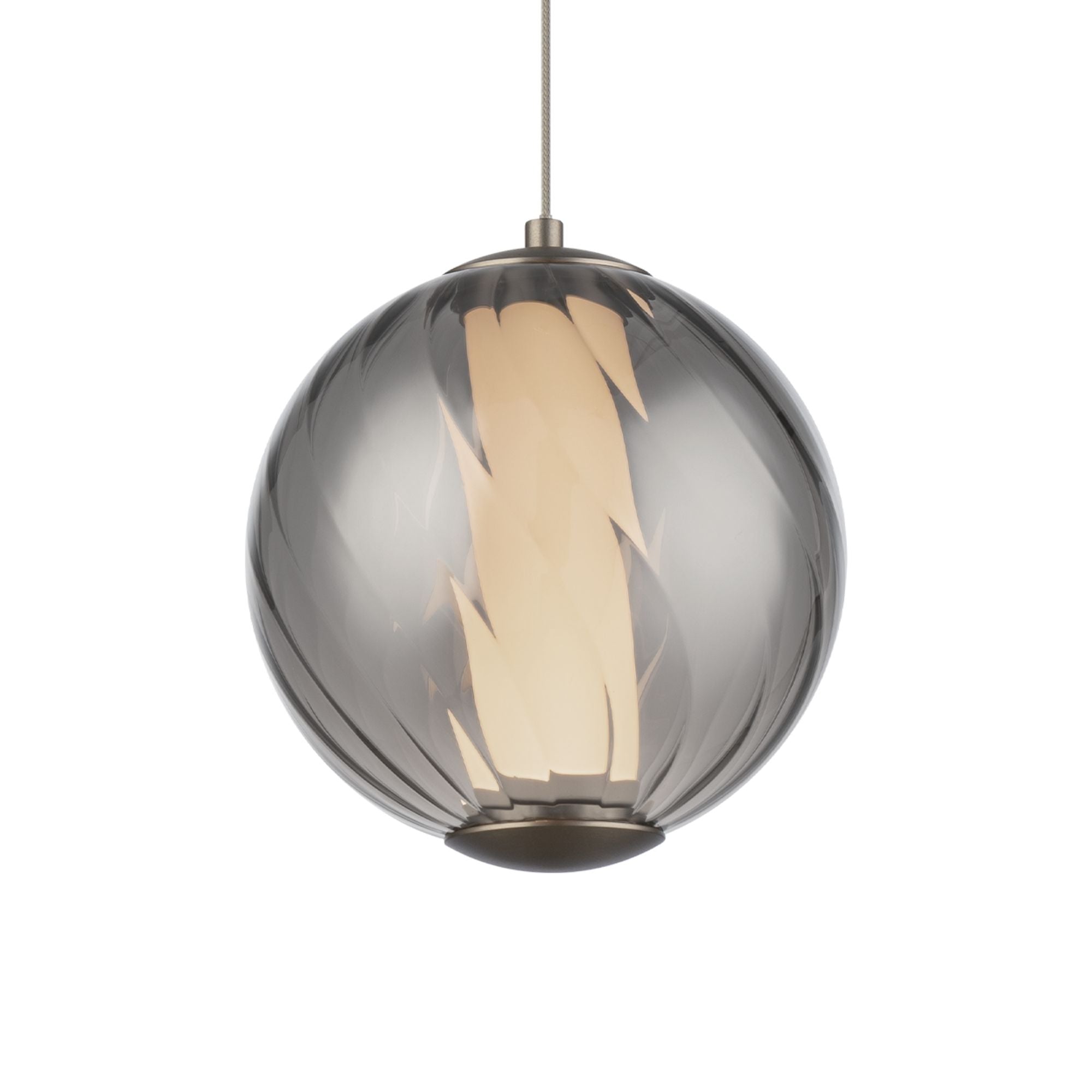 Swirly 11" LED Pendant Light, Selectable CCT, Brushed Nickel Finish - Bees Lighting