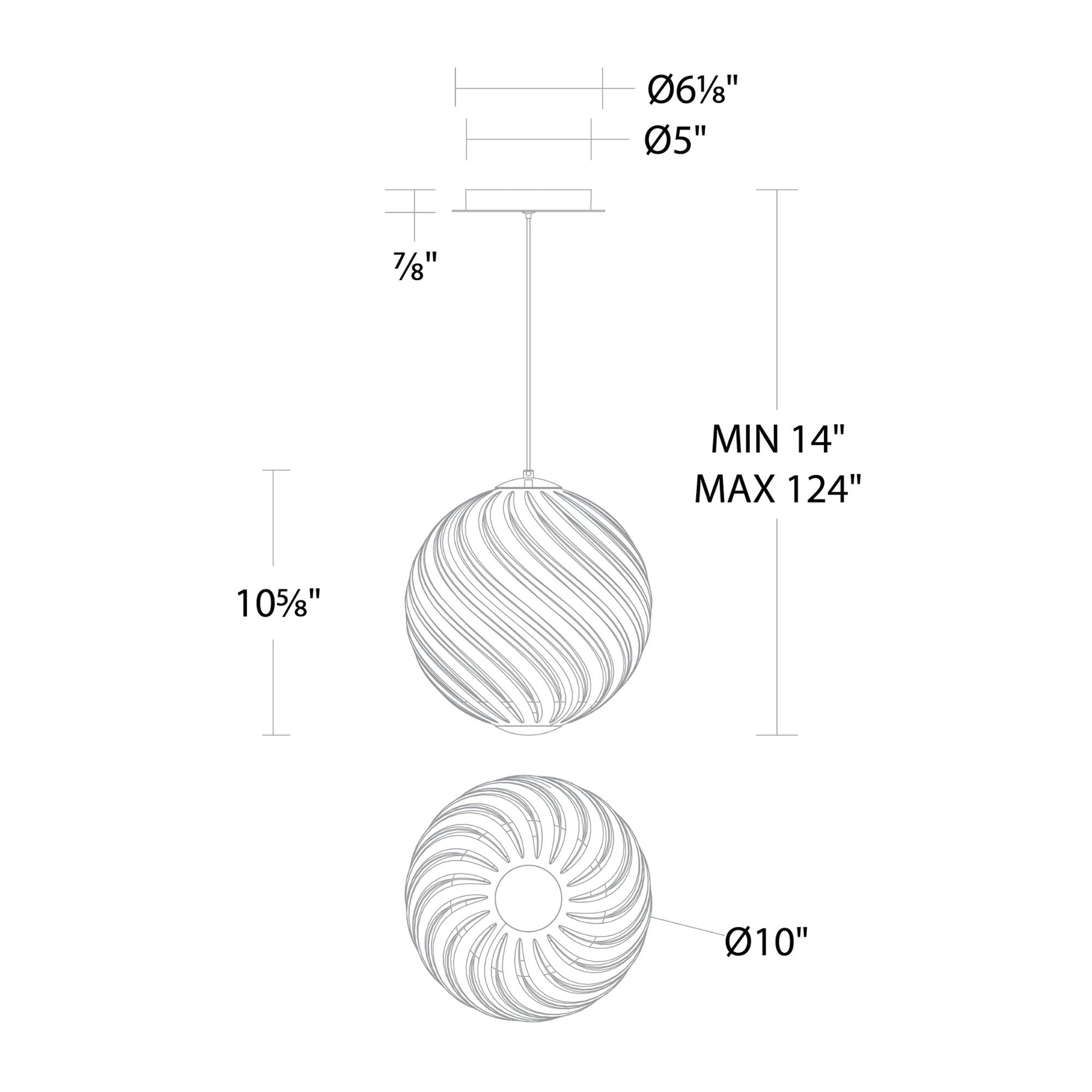 Swirly 11" LED Pendant Light, Selectable CCT, Brushed Nickel Finish - Bees Lighting