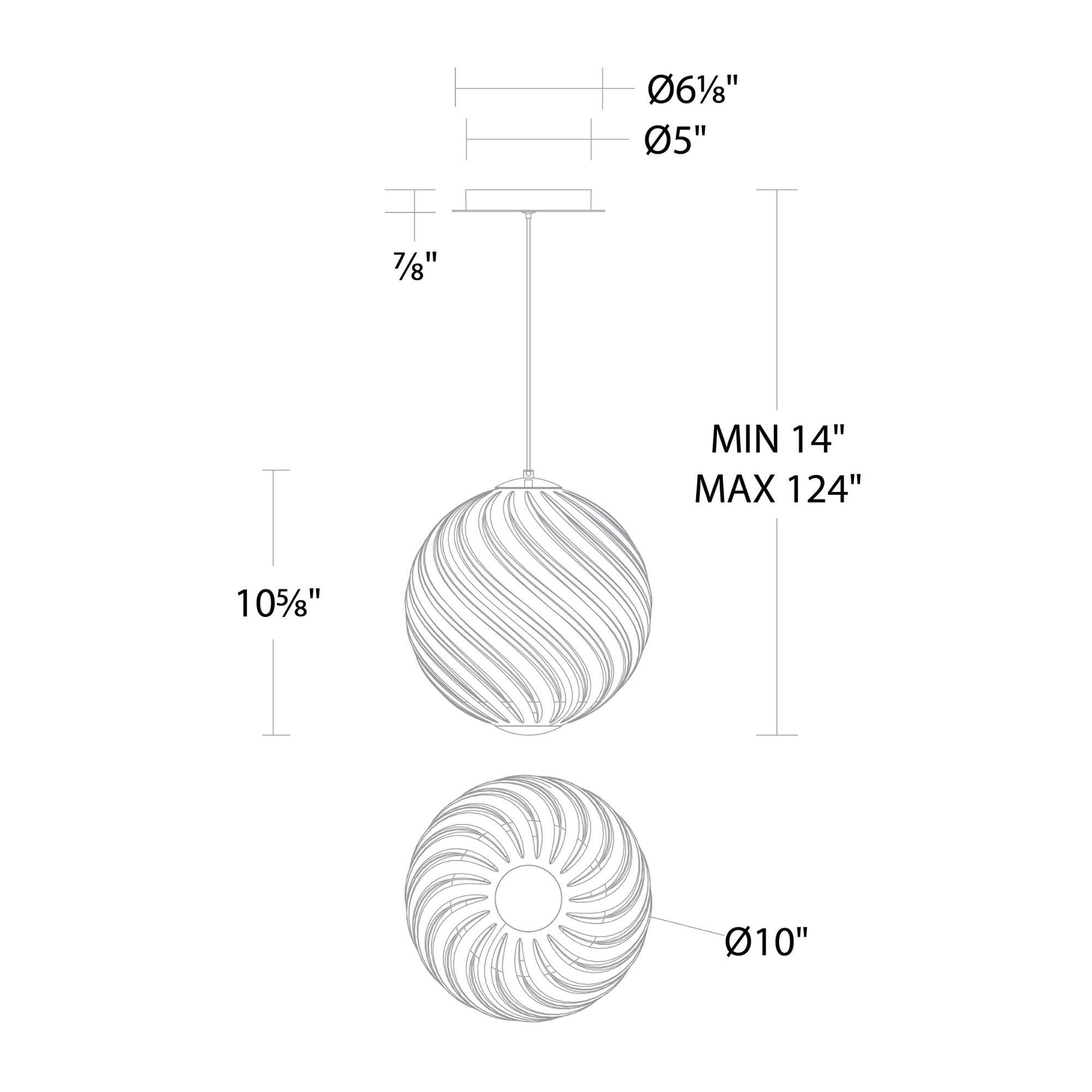 Swirly 11" LED Pendant Light, Selectable CCT, Brushed Nickel Finish - Bees Lighting