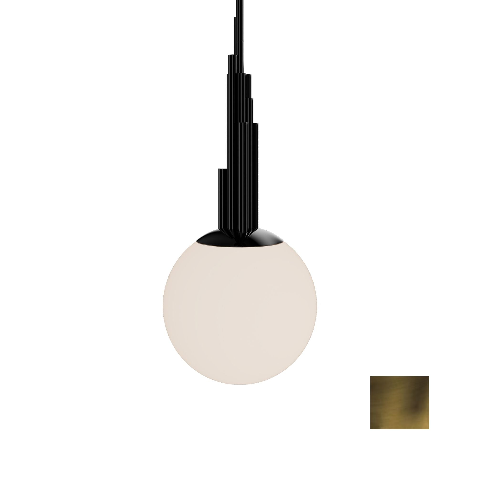 Sybil 10" LED Pendant Light, Selectable CCT, Aged Brass Finish