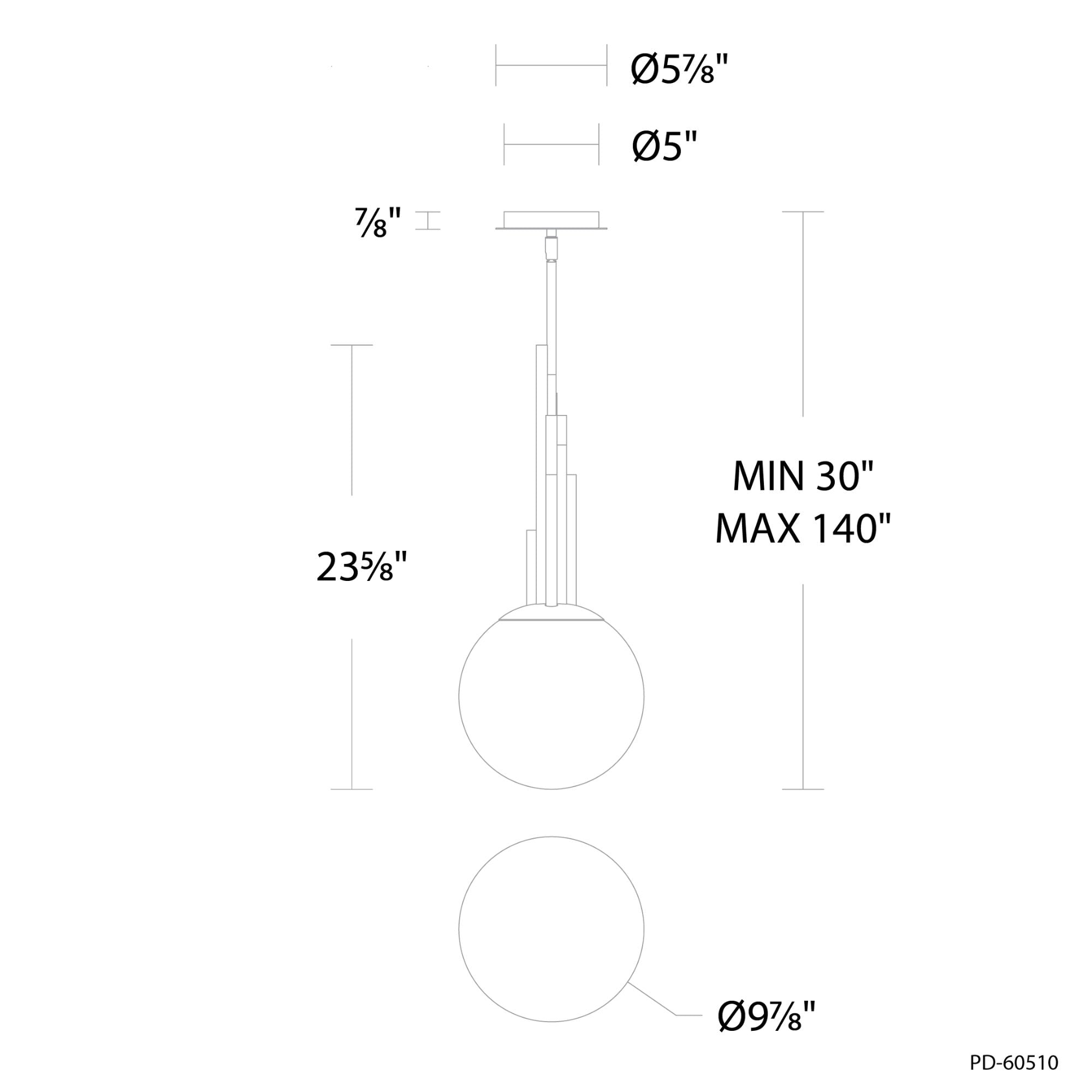 Sybil 10" LED Pendant Light, Selectable CCT, Polished Black Nickel Finish