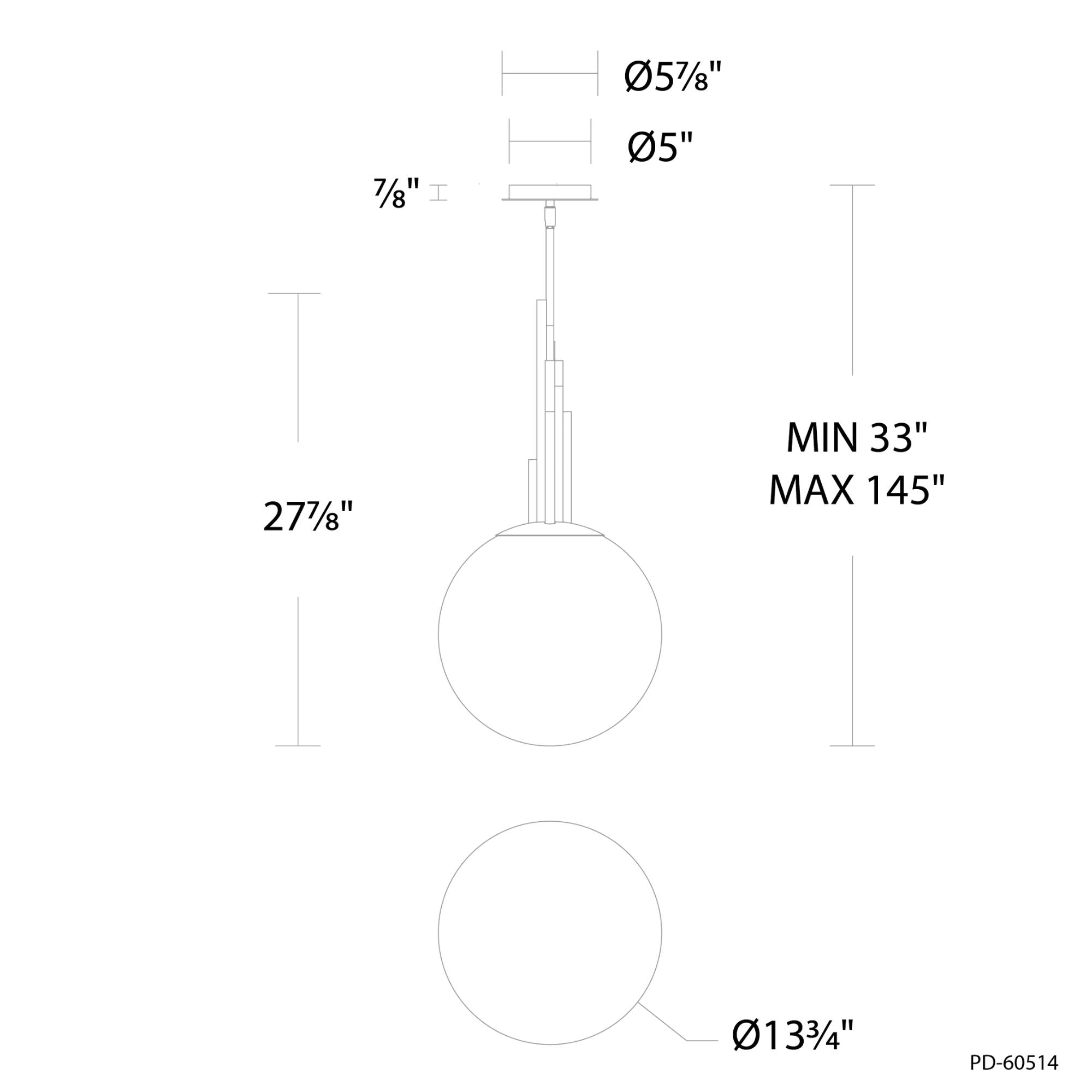Sybil 14" LED Pendant Light, Selectable CCT, Polished Black Nickel Finish