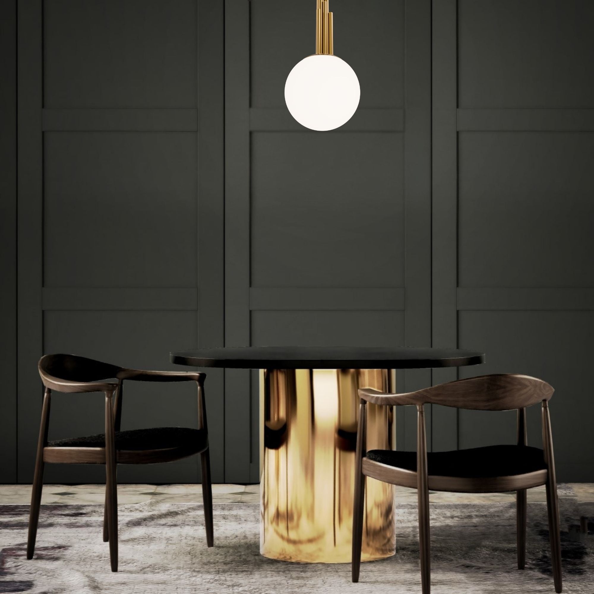 Sybil 10" LED Pendant Light, Selectable CCT, Aged Brass Finish - Bees Lighting
