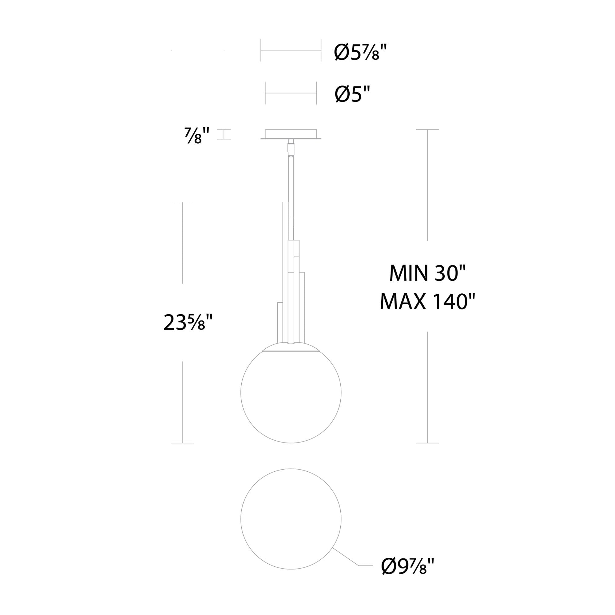 Sybil 10" LED Pendant, 3500K, Polished Black Nickel Finish