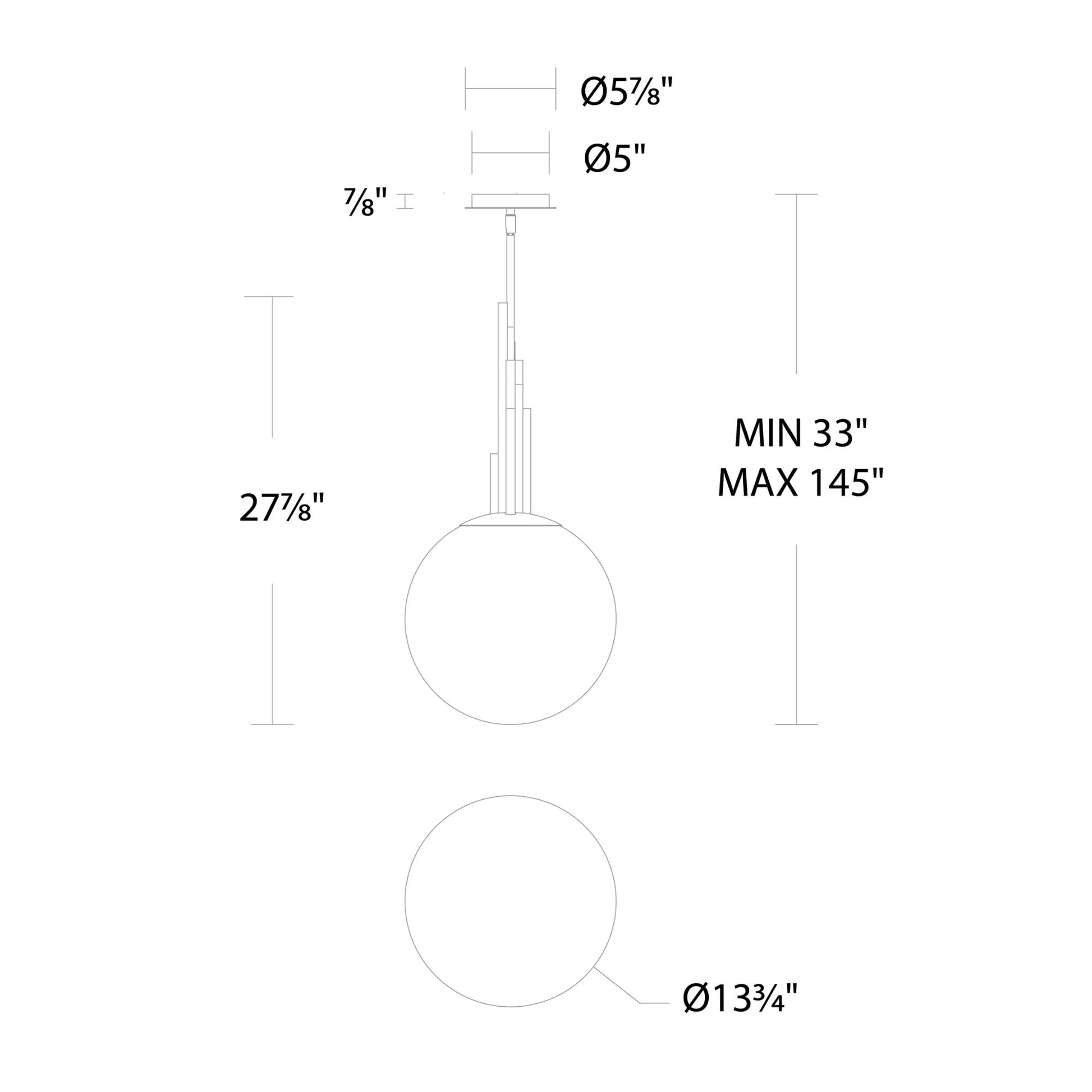 Sybil 14" LED Pendant Light, Selectable CCT, Polished Black Nickel Finish - Bees Lighting