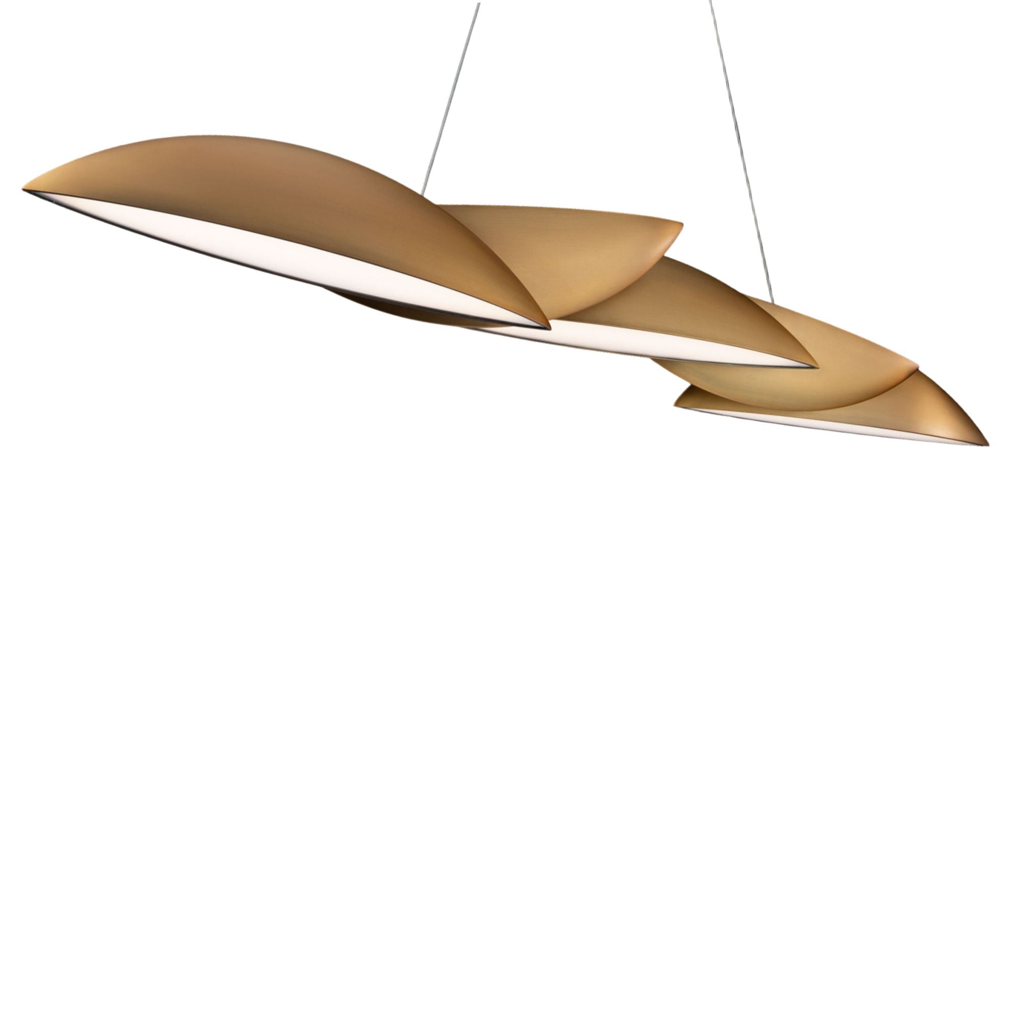 Sydney 56" LED Chandelier, Aged Brass Finish