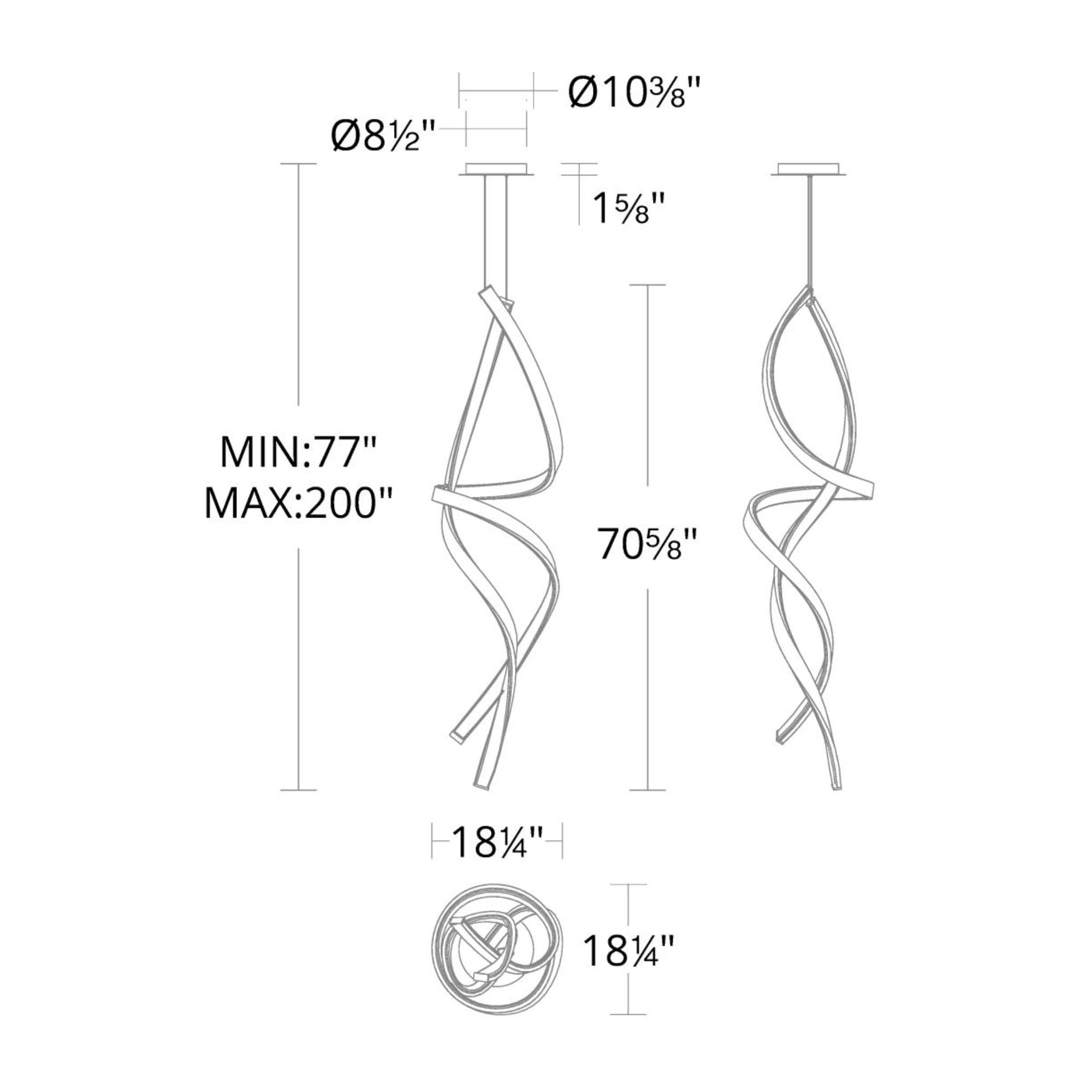 Synopsis 71" LED Pendant, Black Finish