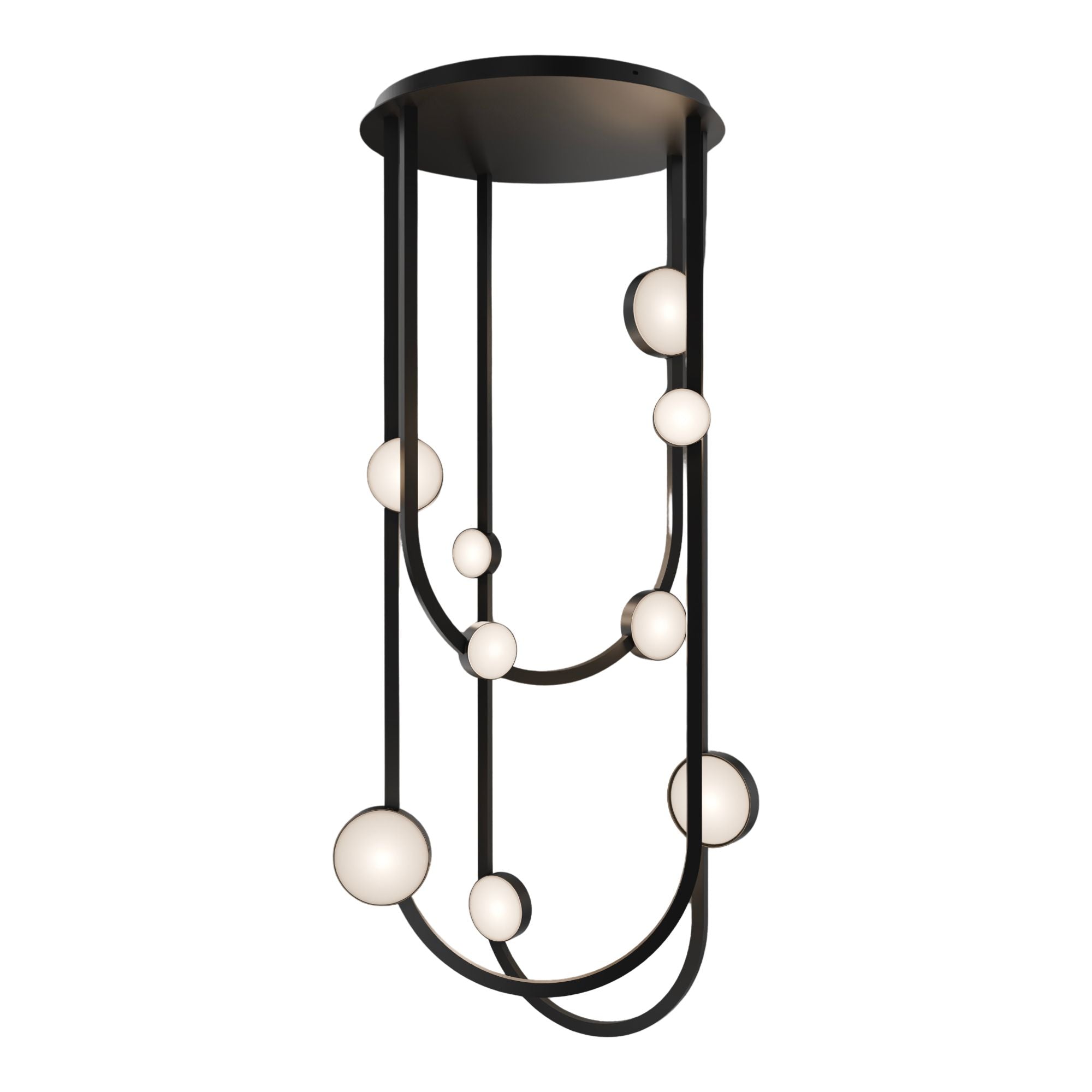 Tableau 51" LED Flush Mount, 4CCT, Black Finish