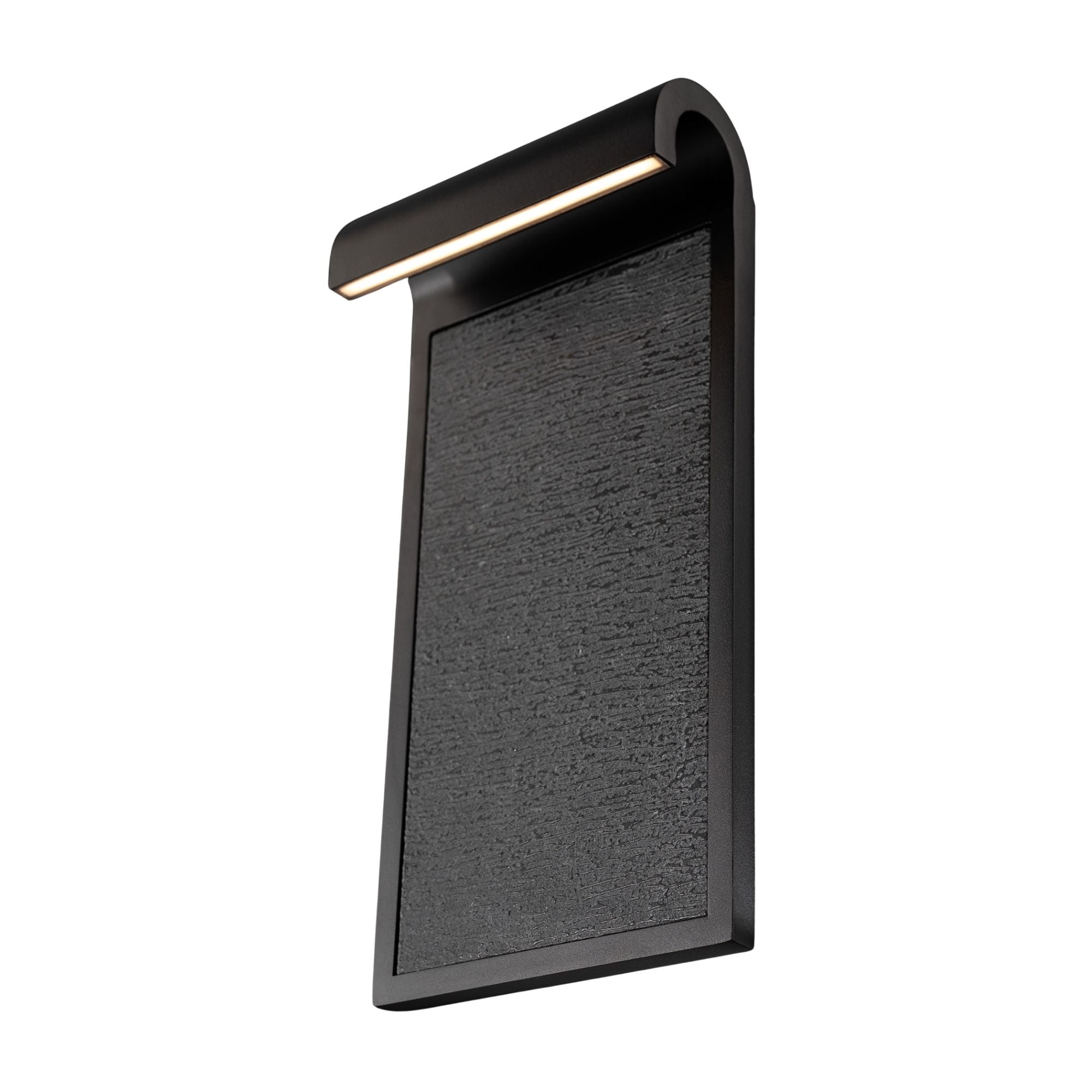 Modern Forms Takonic 16 in. Outdoor Sconce, Granite Stone/Black with Stone Shade & Acrylic Diffuser