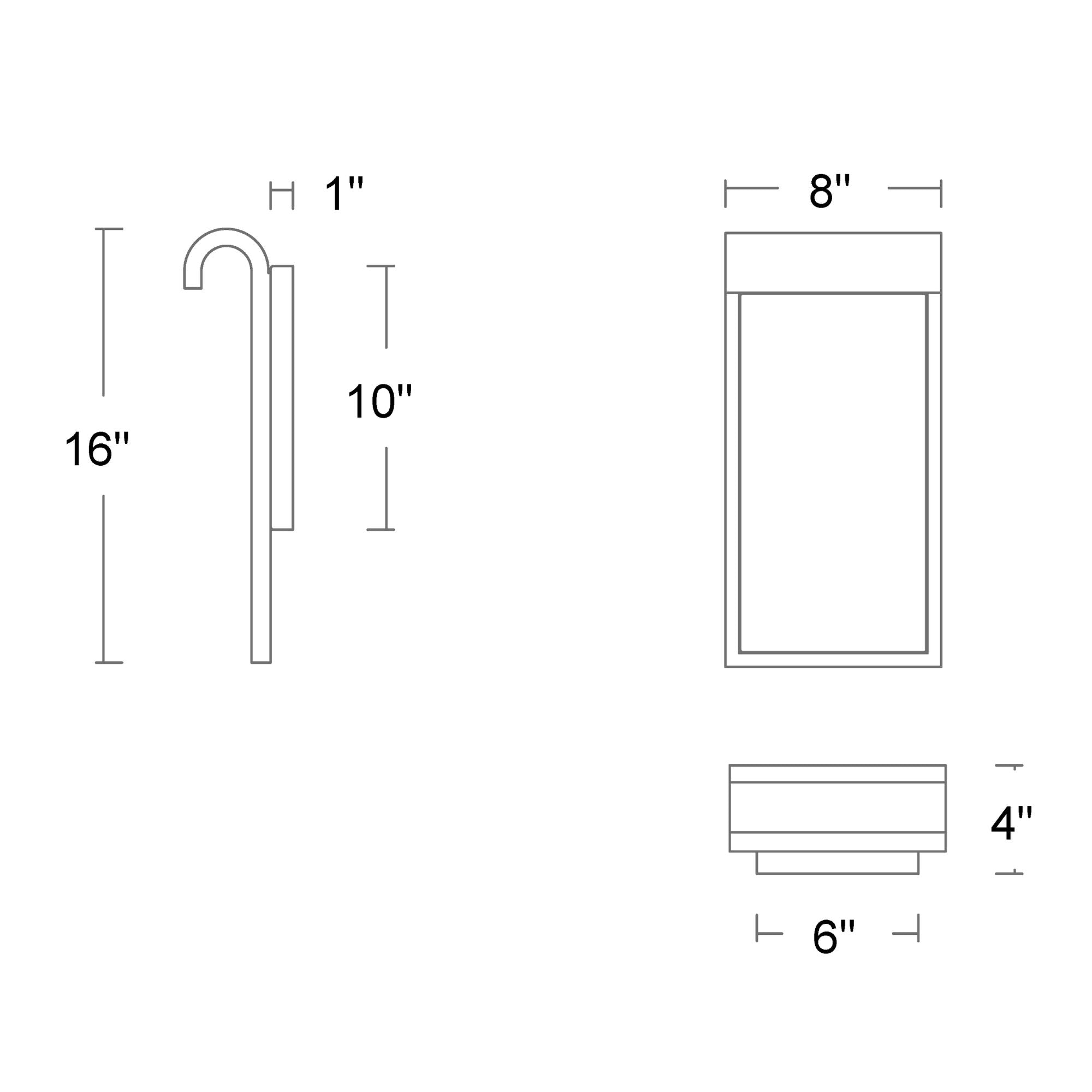 Modern Forms Takonic 16 in. Outdoor Sconce, Granite Stone/Black with Stone Shade & Acrylic Diffuser