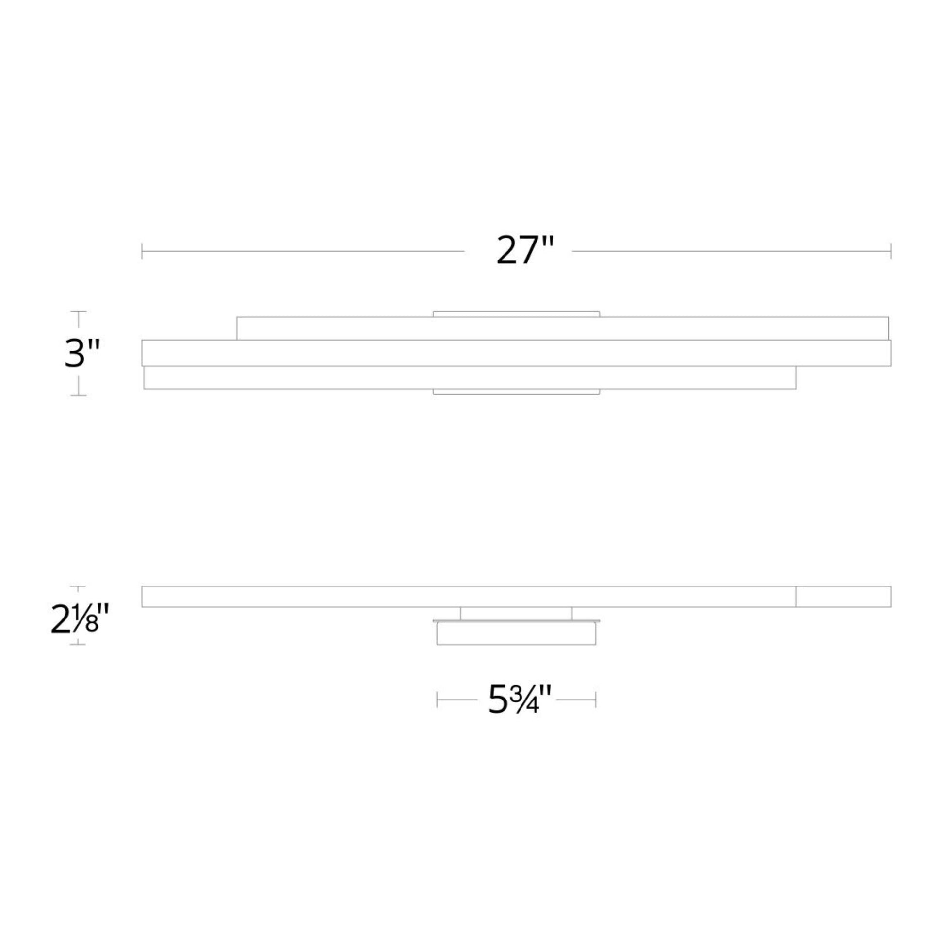 Tandem 27" LED Bath Light, Black Finish - Bees Lighting