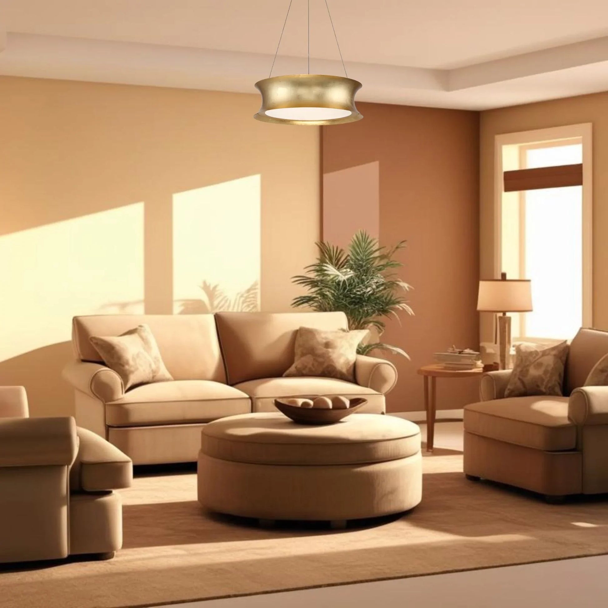 Tango 20" LED Pendant, Gold Leaf Finish - Bees Lighting