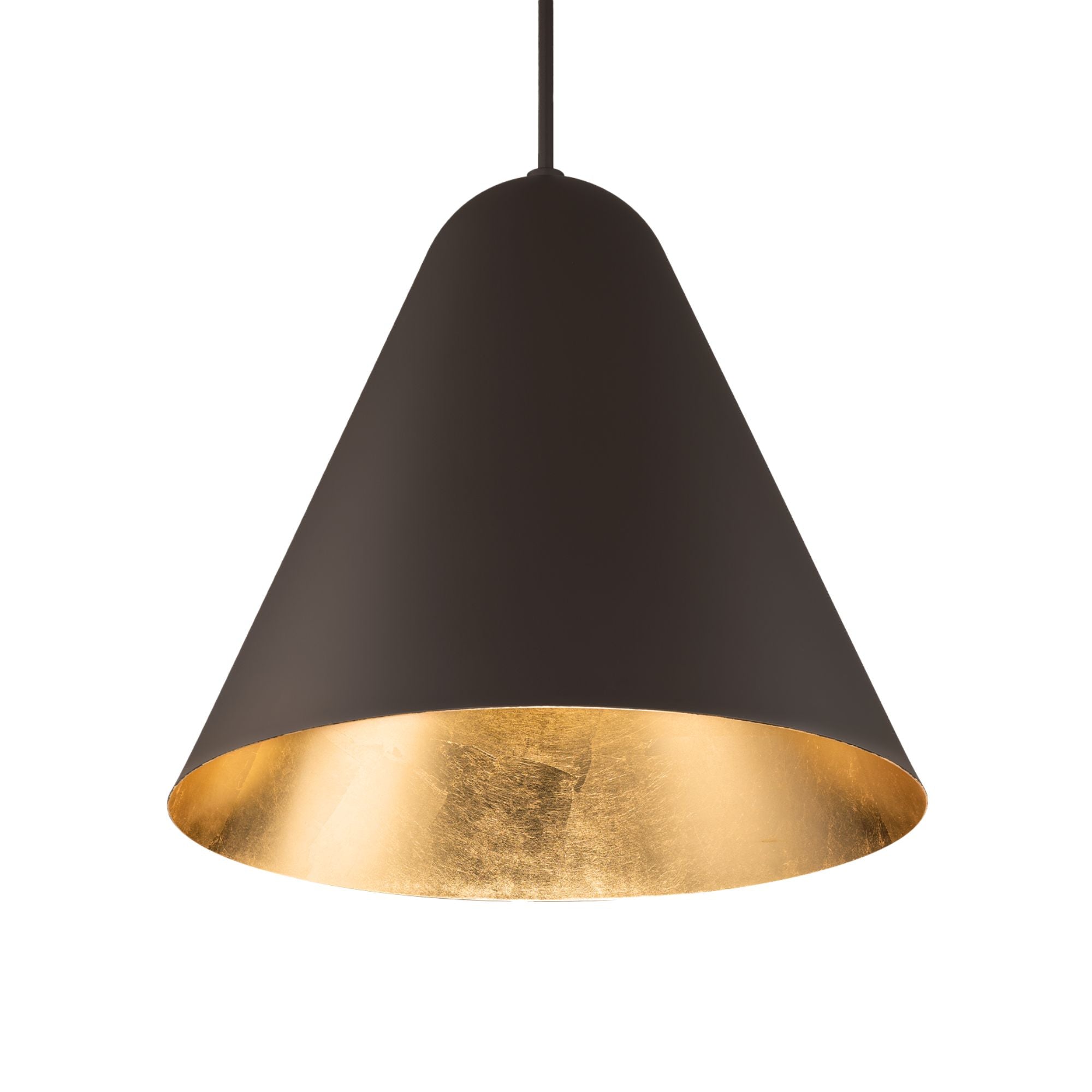Taper 22" LED Pendant, Bronze & Gold Leaf Finish