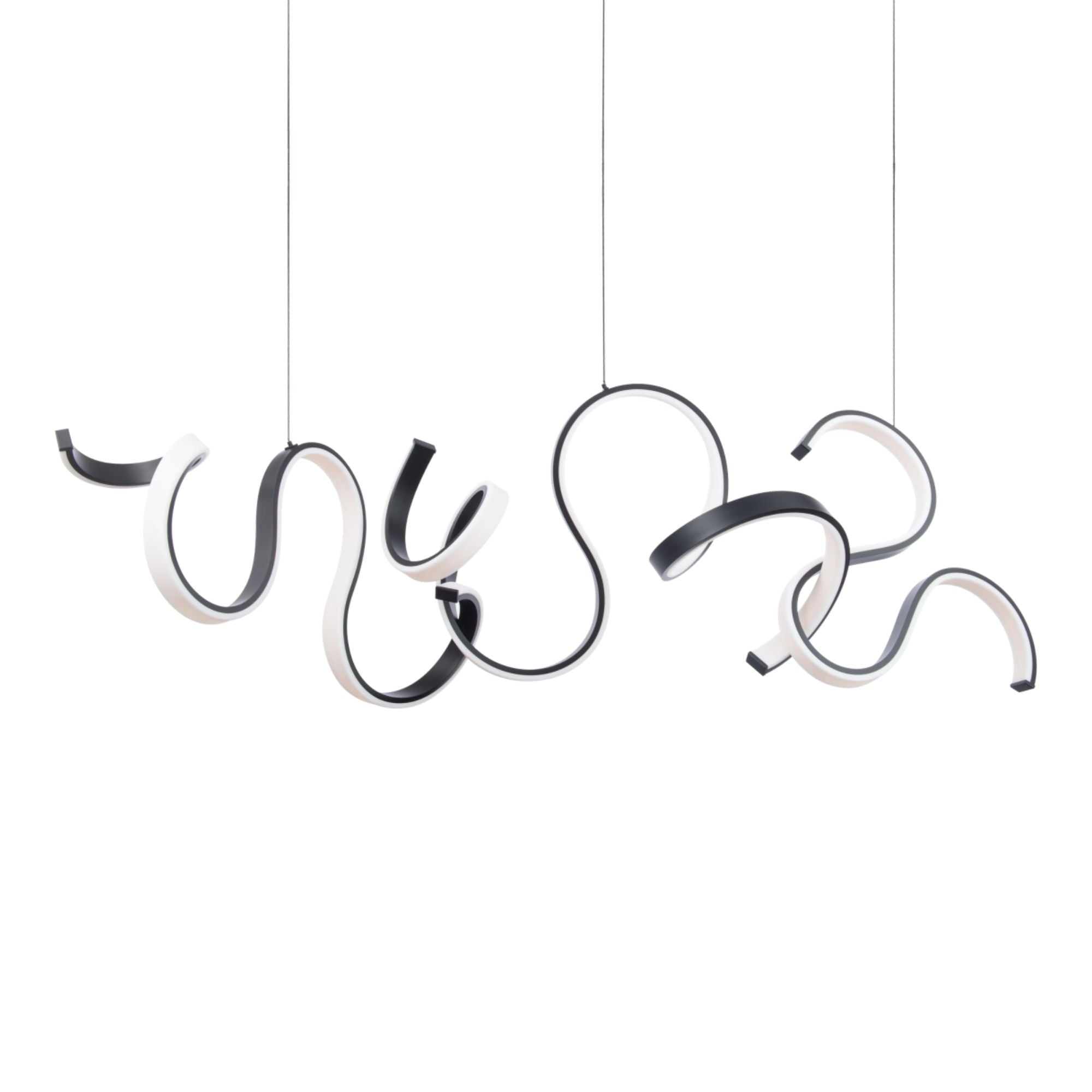 Tempest 67" LED Chandelier, Black Finish