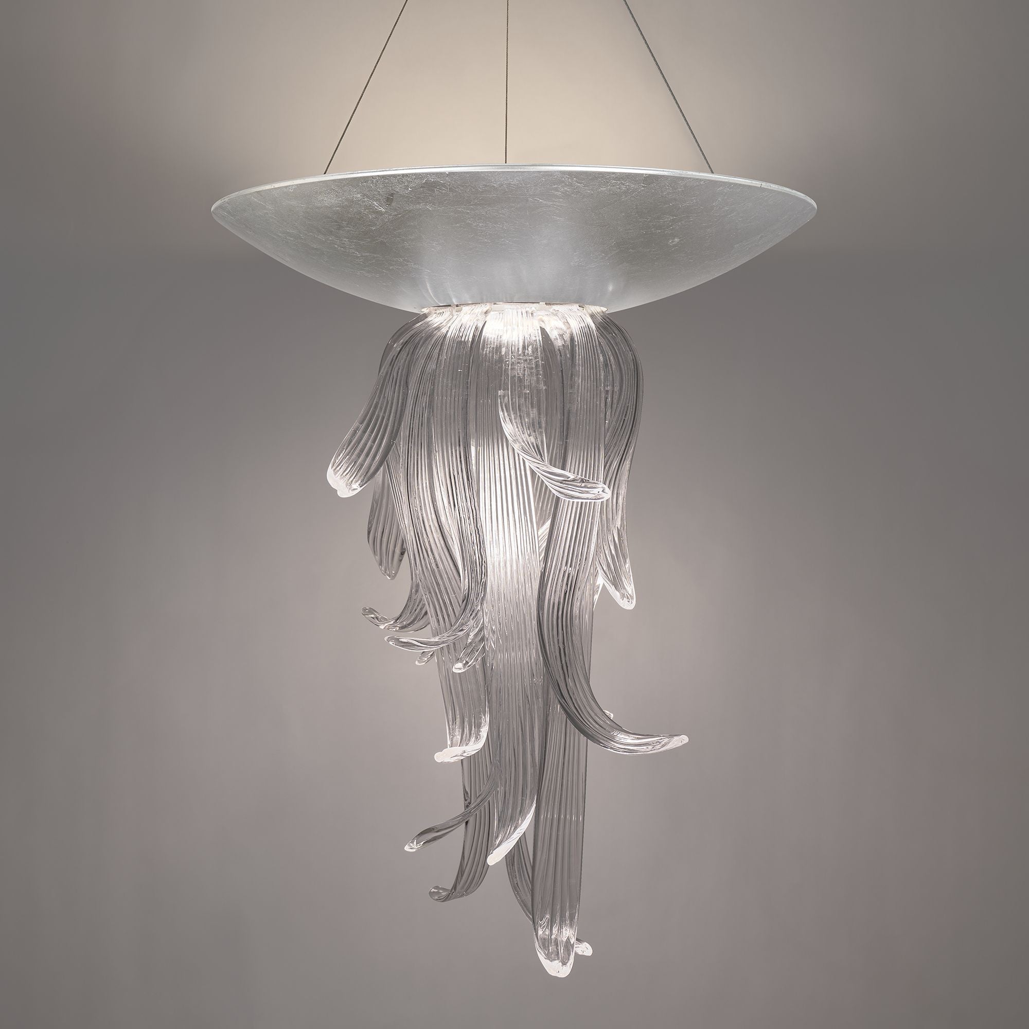 Tendril 32" LED Pendant Light, Silver Leaf Finish
