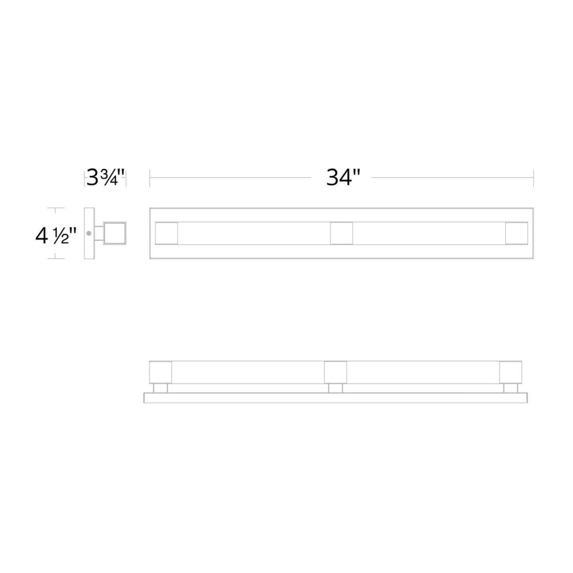 Terra 34" LED Vanity Light, Aged Brass Finish
