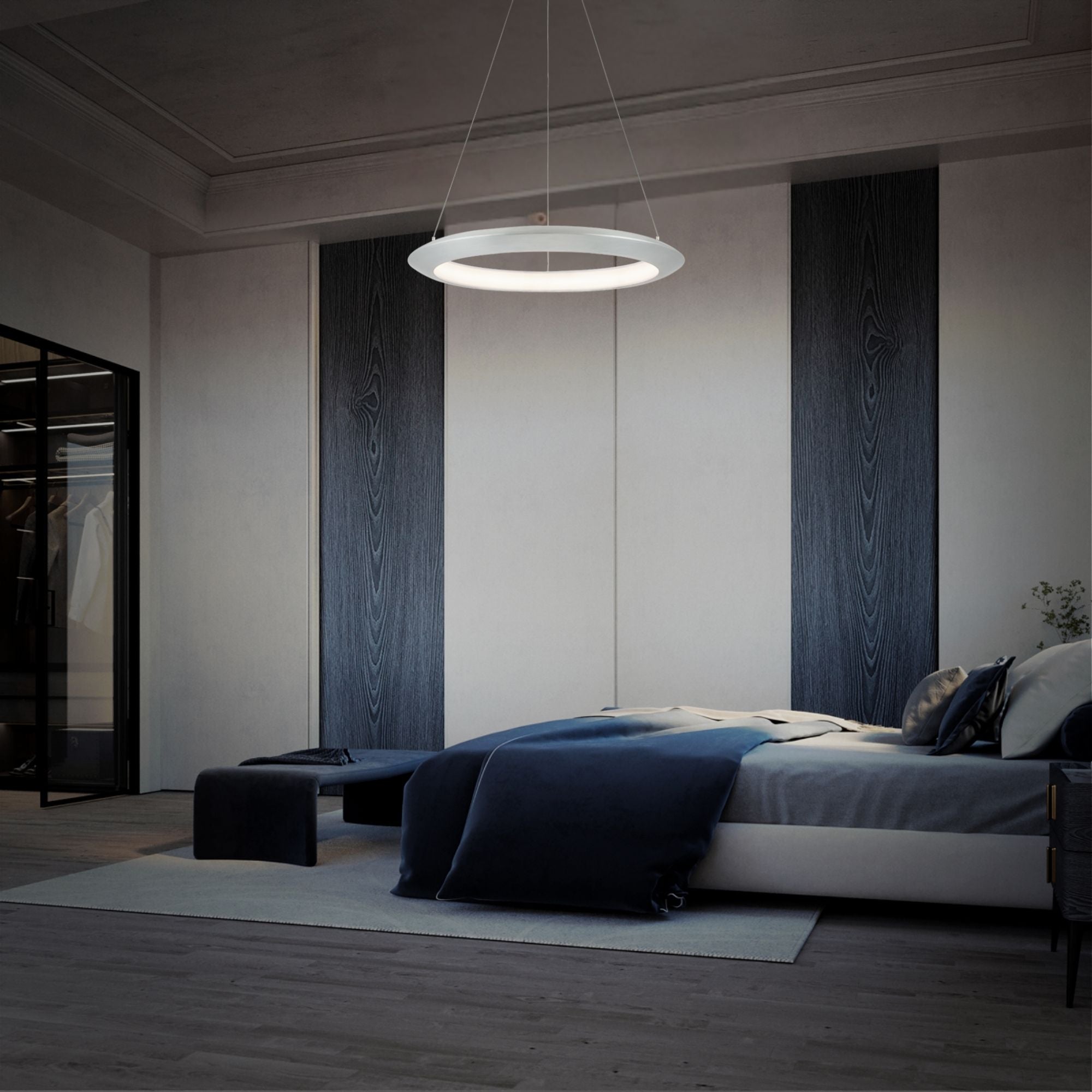 The Ring 24 in. LED Chandelier 3000K Aluminum Finish