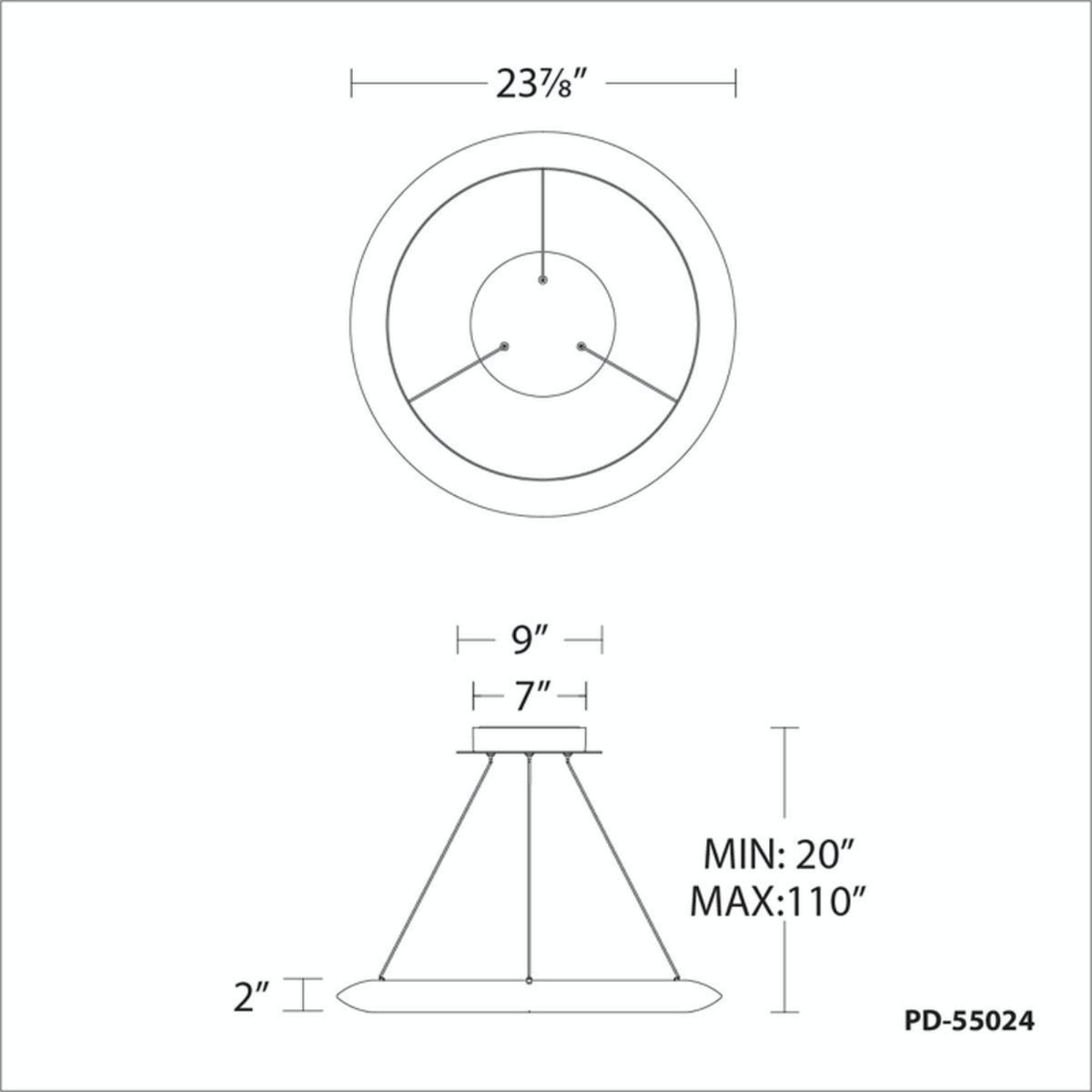The Ring 24 in. LED Chandelier 3000K Black Finish