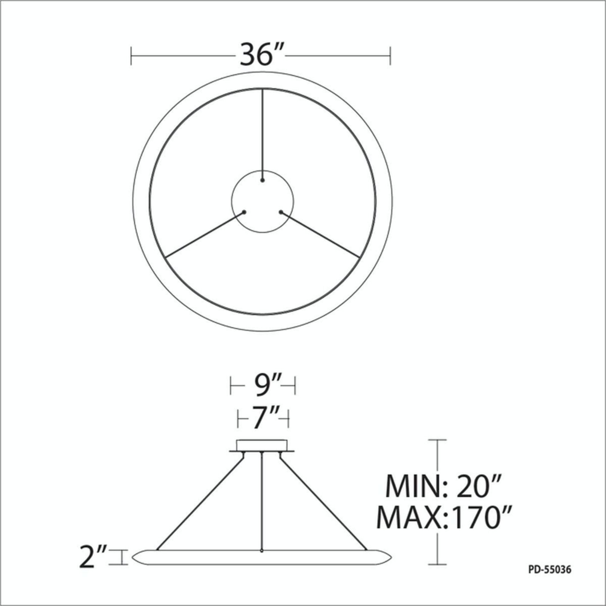The Ring 36 in. LED Chandelier Black Finish