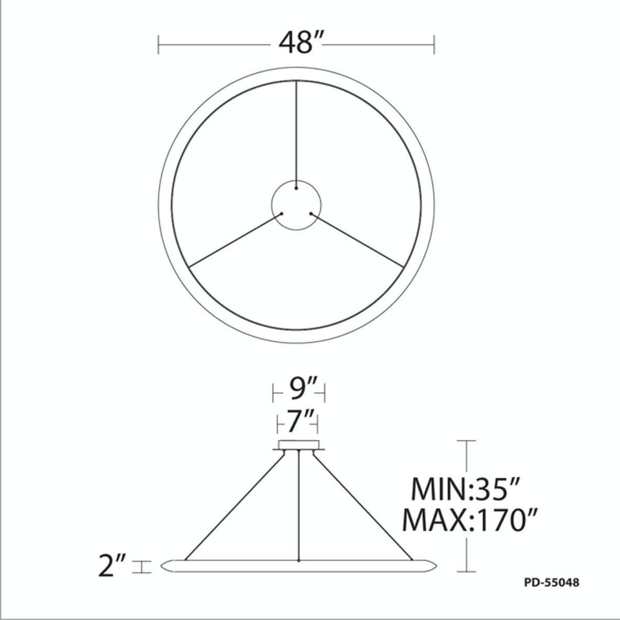 The Ring 48 in. LED Chandelier 3000K Aluminum Finish
