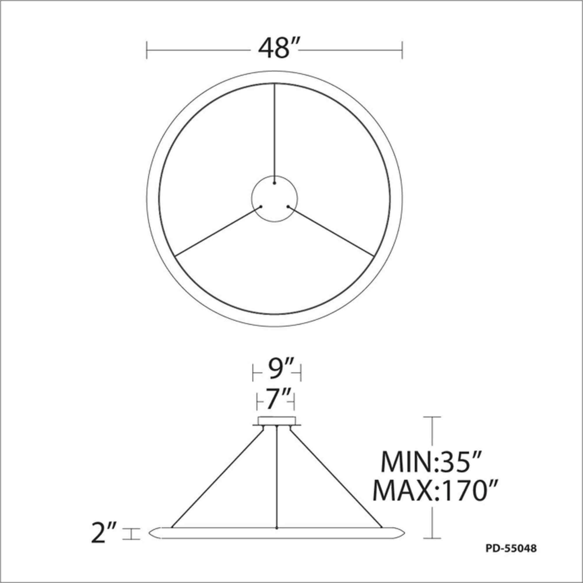 The Ring 48 in. LED Chandelier 3000K Black Finish