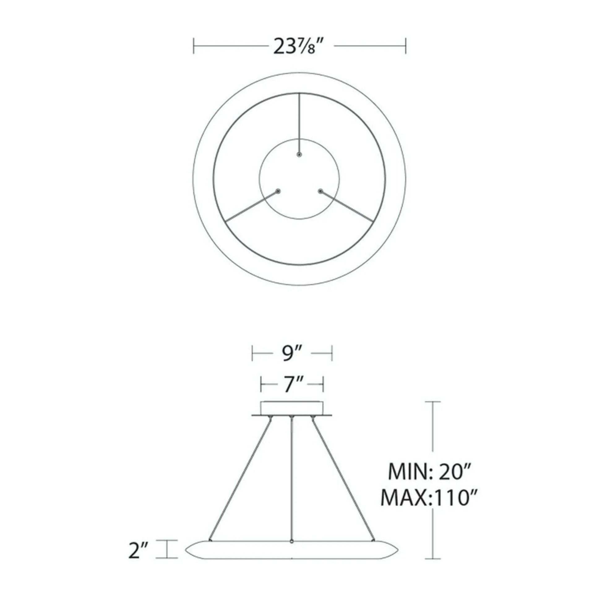 Modern Forms - The Ring 24" LED Pendant, 3000K, Black Finish | Bees Lighting