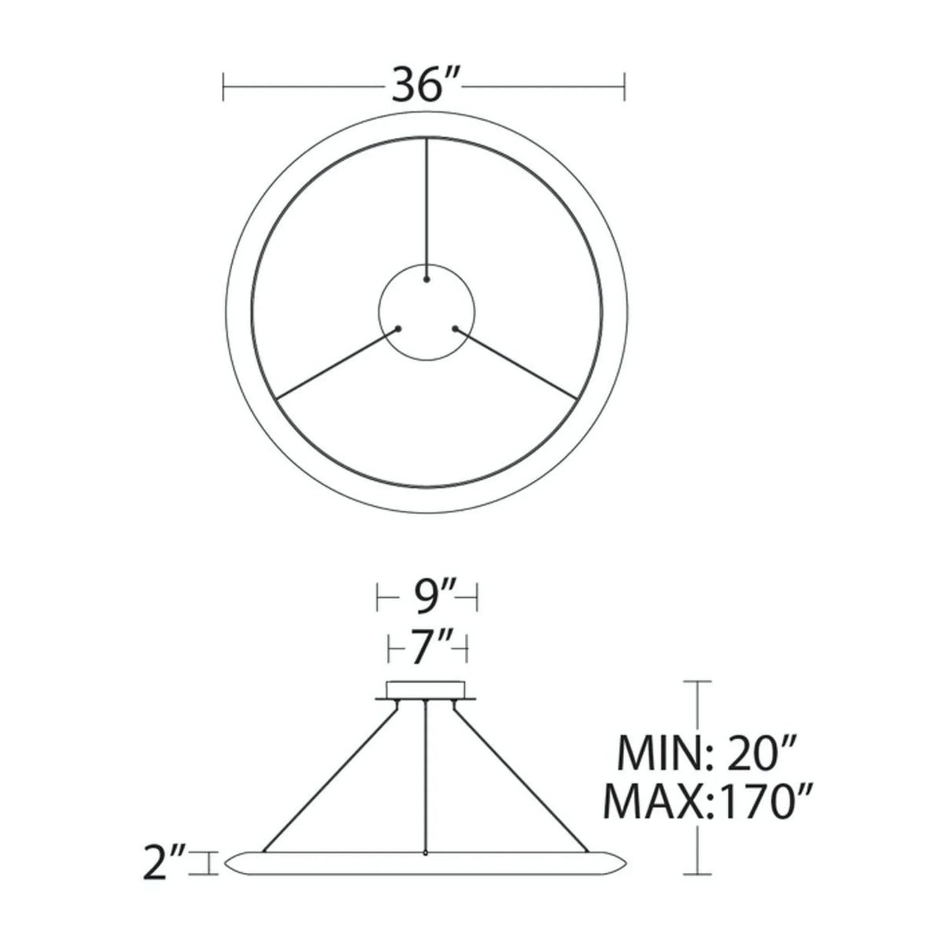 Modern Forms - The Ring 36" LED Pendant, 2700K, Brushed Aluminum Finish | Bees Lighting