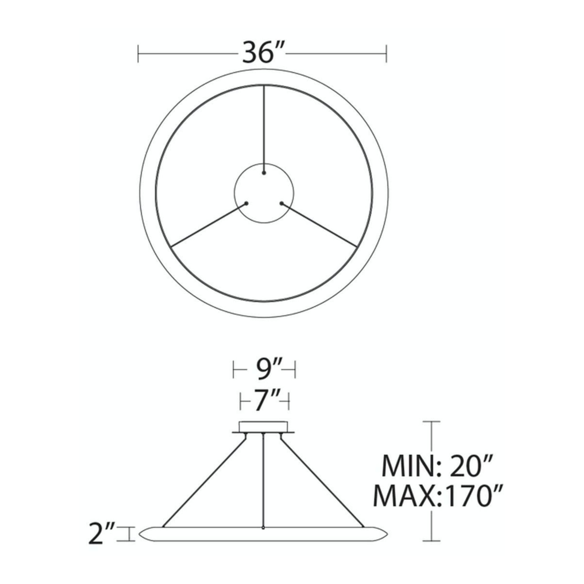 The Ring 36" LED Pendant, 2700K, Black Finish