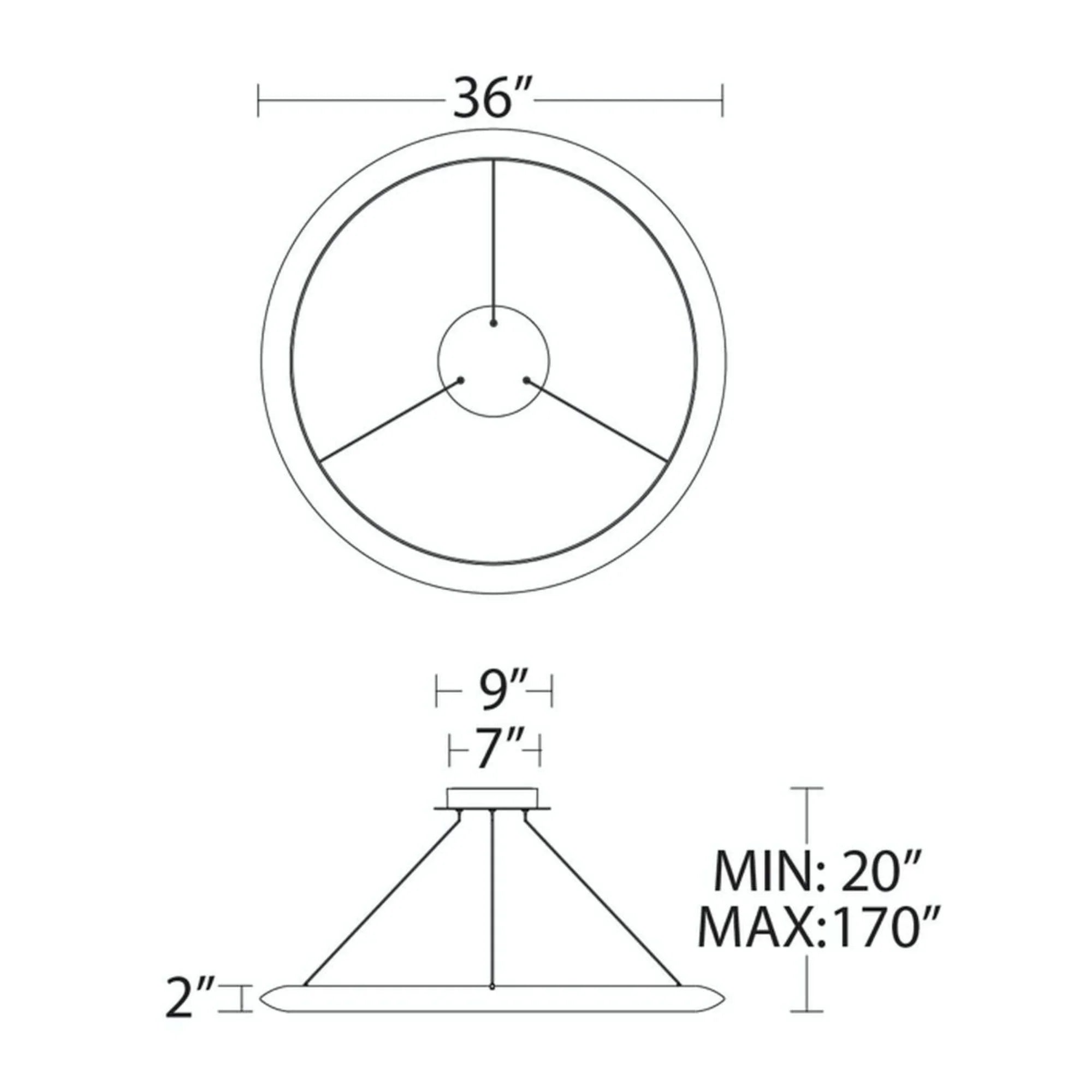 Modern Forms - The Ring 36" LED Pendant, 3500K, Brushed Aluminum Finish | Bees Lighting