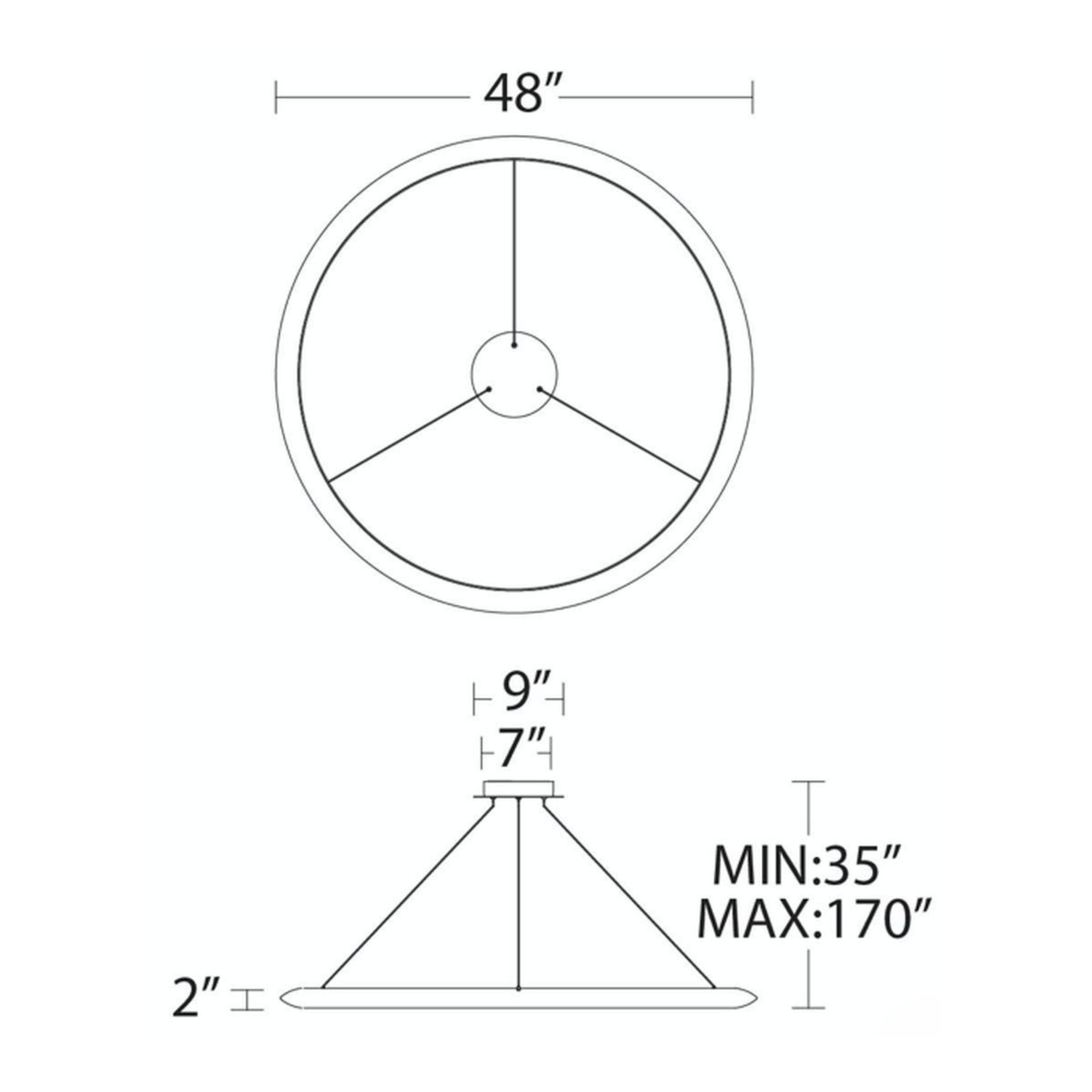 The Ring 48" LED Pendant, 3500K, Black Finish