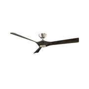 Torque 58" Smart Ceiling Fan, Brushed Nickel with Ebony Blades