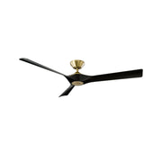 Torque 58" Smart Ceiling Fan, Soft Brass with Matte Black Blades