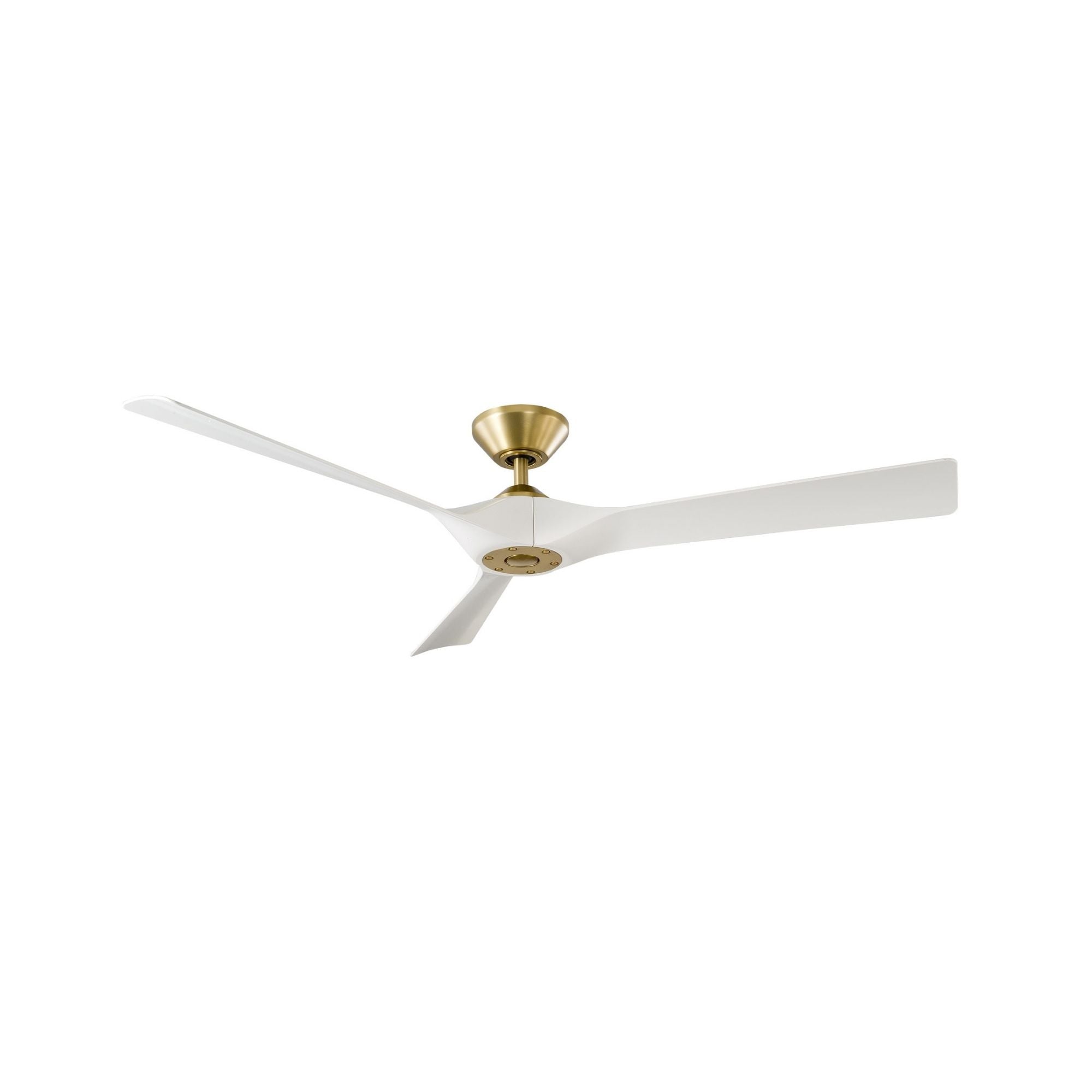 Torque 58" Smart Ceiling Fan, Soft Brass with Matte White Blades