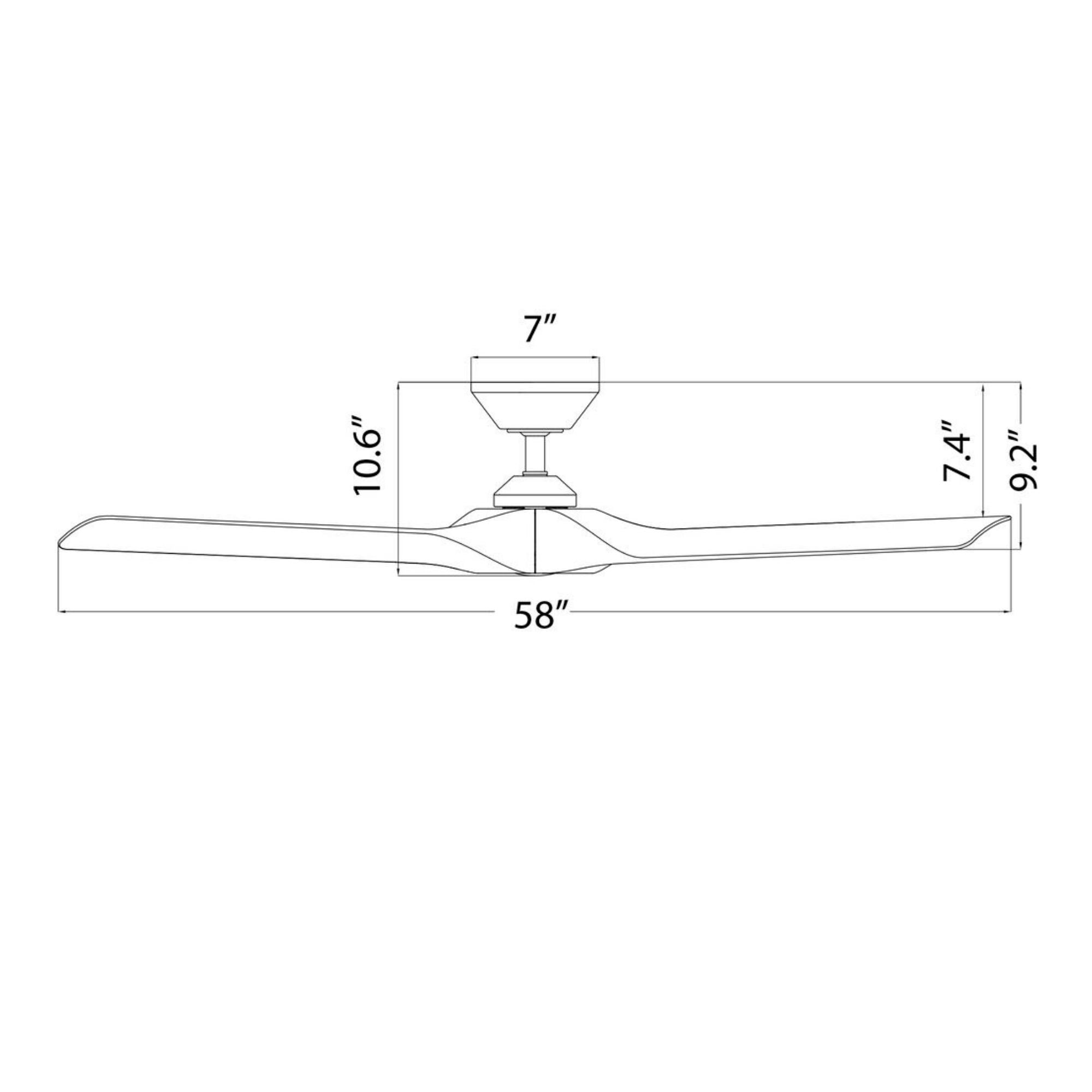 Torque 58" Smart Ceiling Fan, Soft Brass with Matte White Blades