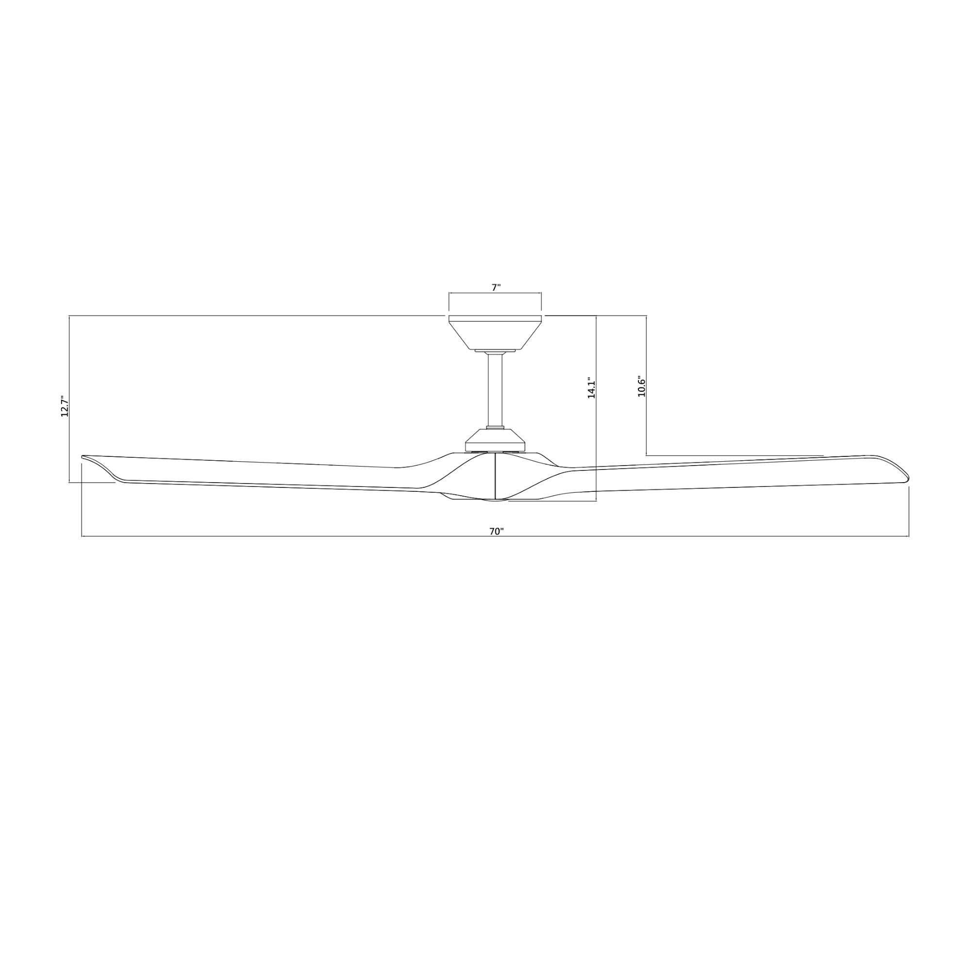 Torque 70" Smart Ceiling Fan, Brushed Nickel with Ebony Blades