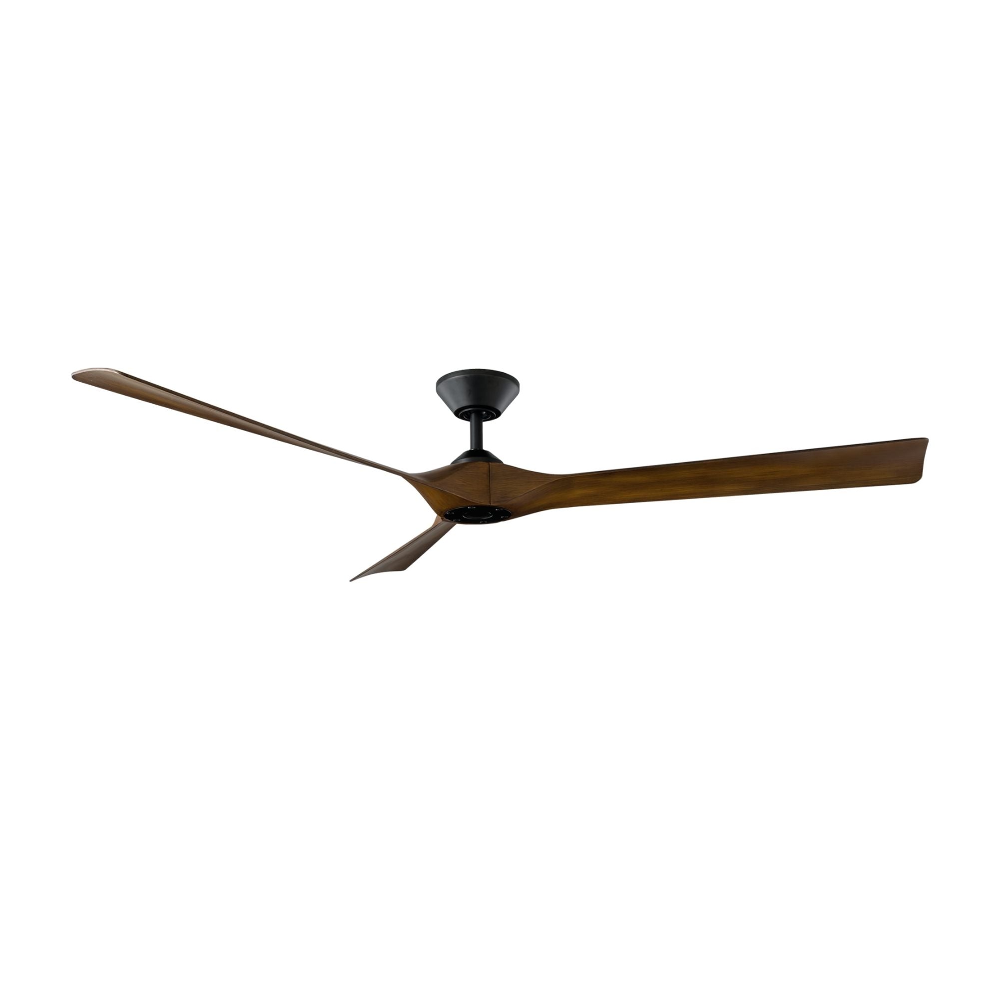 Torque 70" Smart Ceiling Fan, Matte Black with Distressed Koa Blades