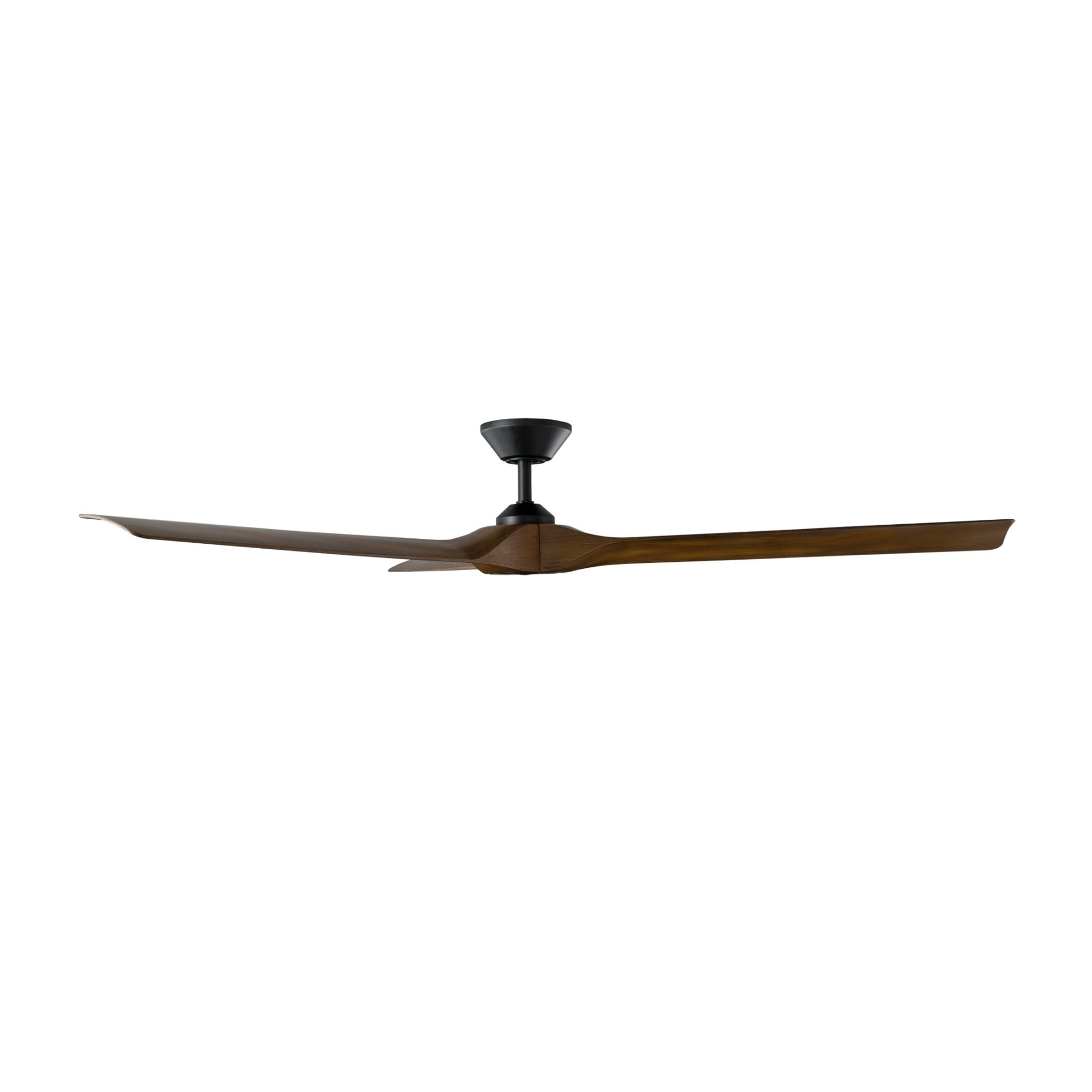 Torque 70" Smart Ceiling Fan, Matte Black with Distressed Koa Blades