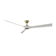 Torque 70" Smart Ceiling Fan, Soft Brass with Matte White Blades