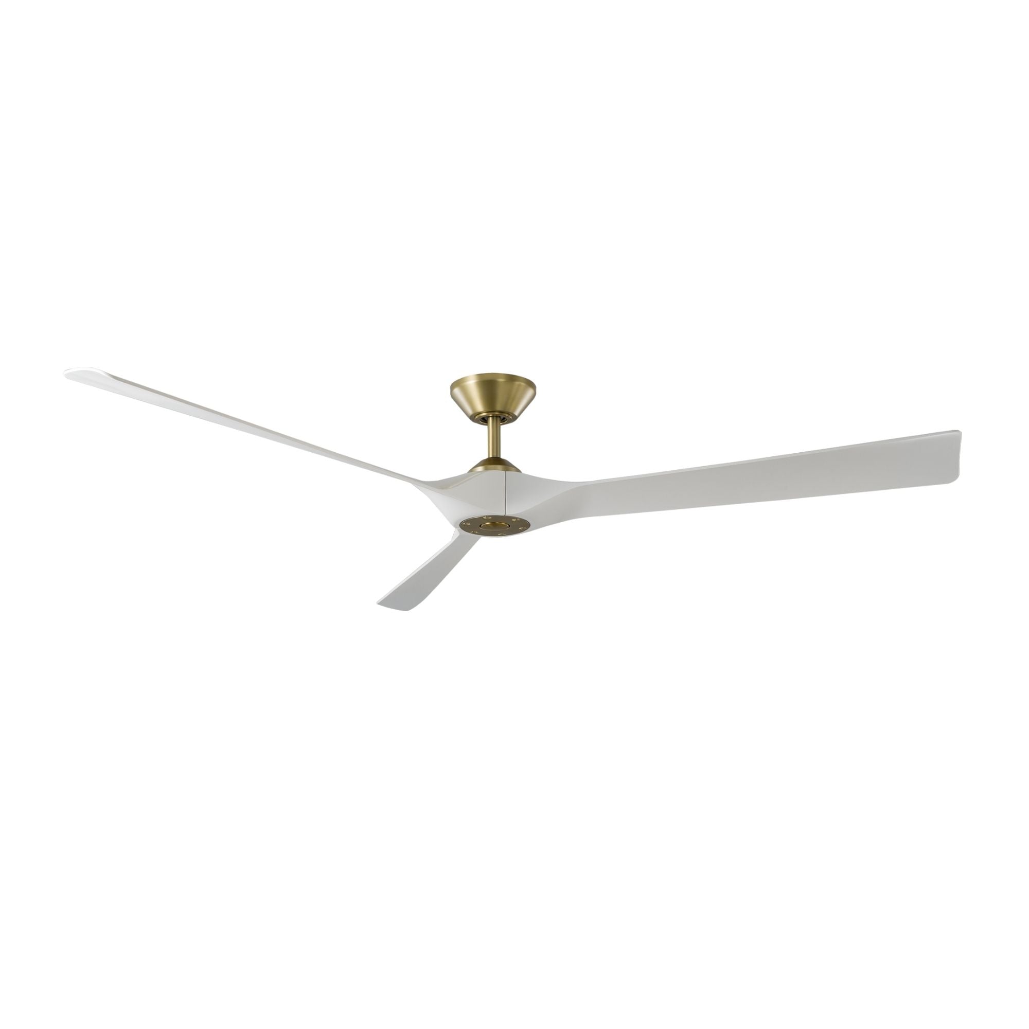Torque 70" Smart Ceiling Fan, Soft Brass with Matte White Blades