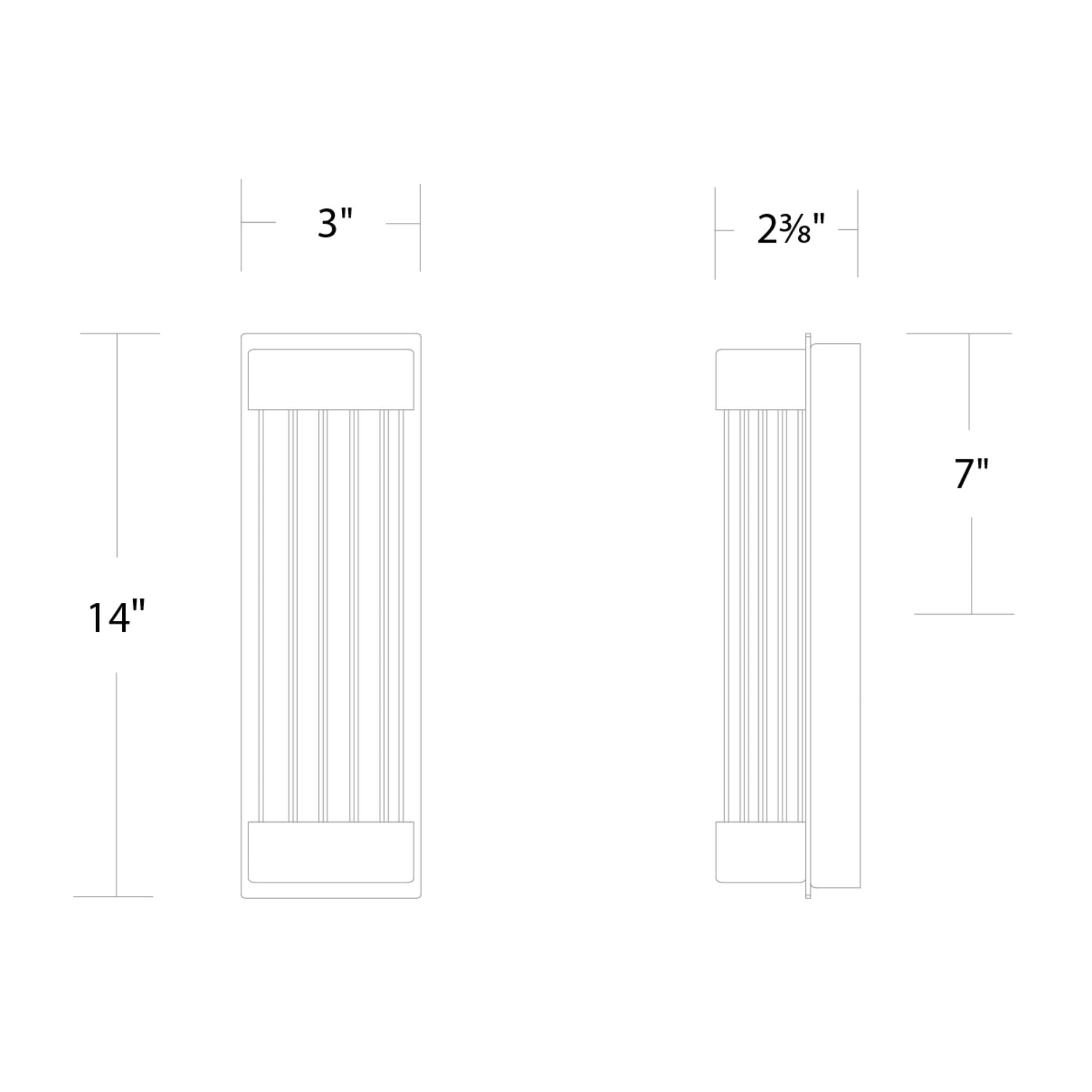 Tower 14" LED Wall Sconce, Brushed Nickel Finish