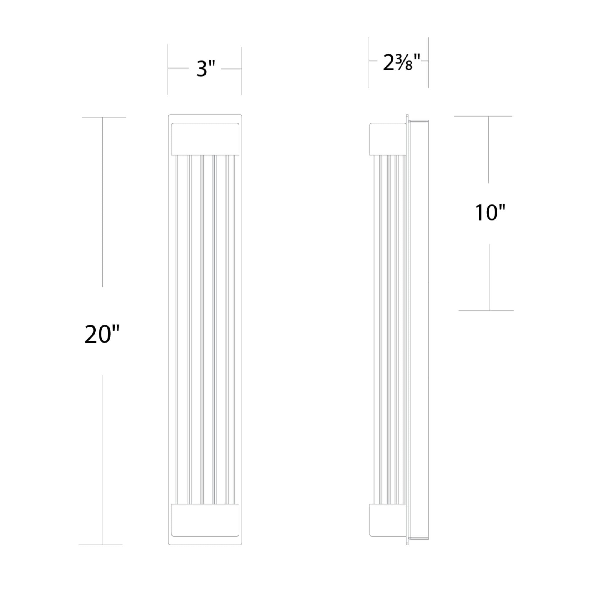 Tower 20" LED Wall Sconce, Brushed Nickel Finish