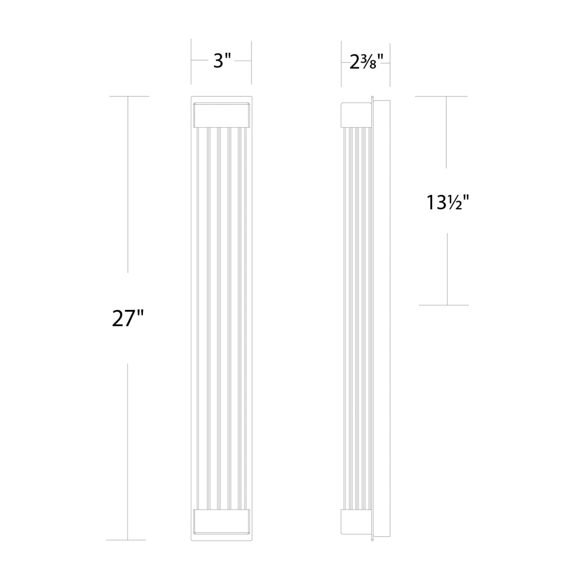 Tower 27" LED Wall Light, Aged Brass Finish