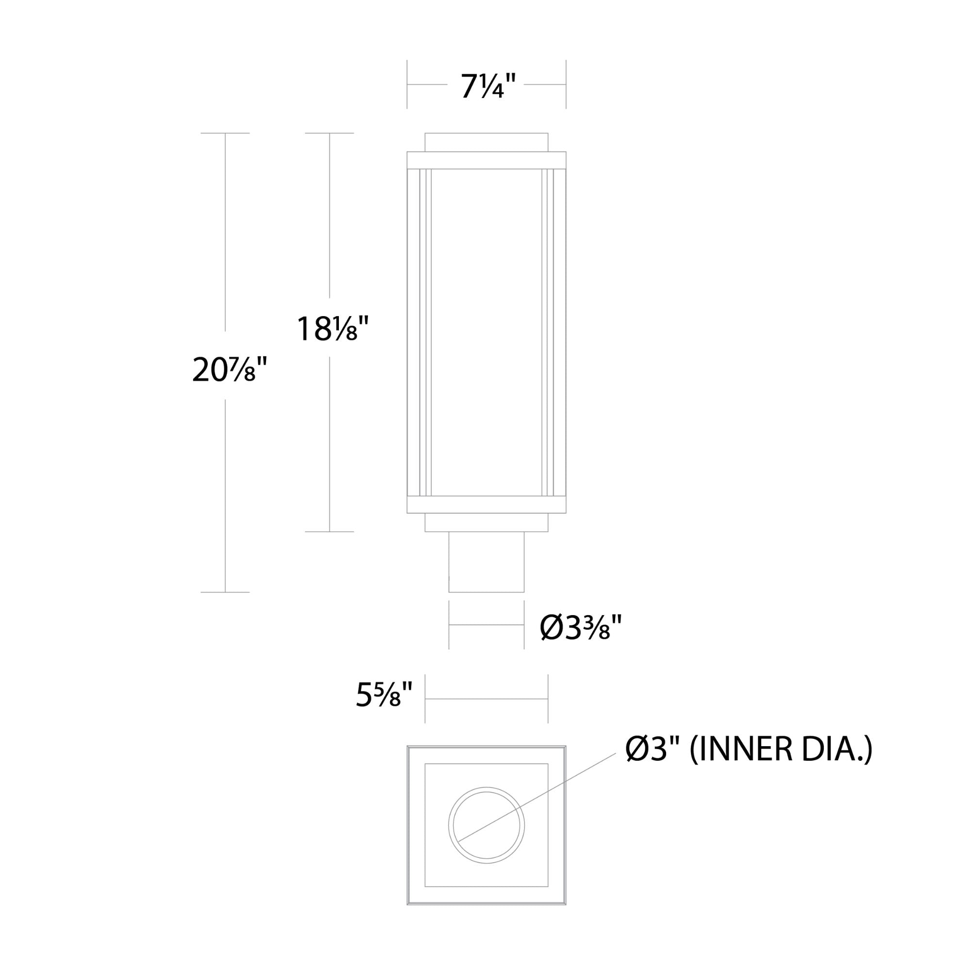 Two If By Sea 21" LED Outdoor Post Light, Black Finish
