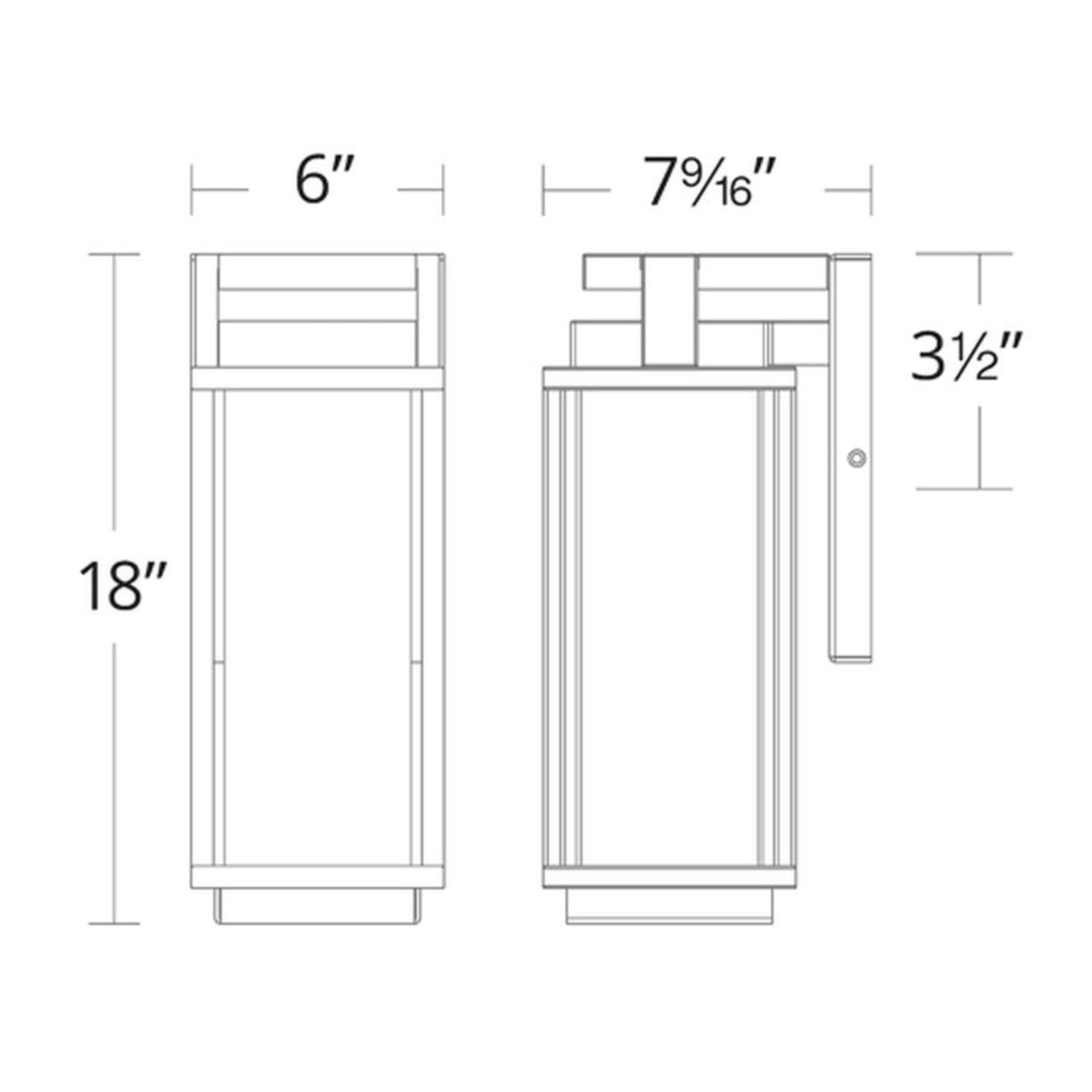 Two If By Sea 18" LED Outdoor Wall Sconce, Black Finish - Bees Lighting