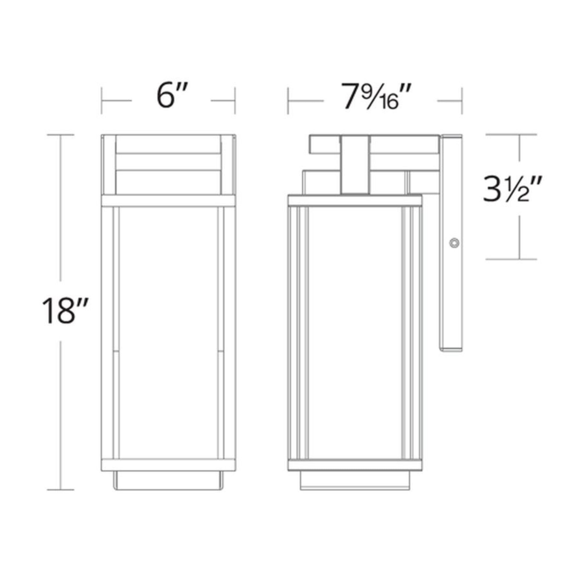 Two If By Sea 18" LED Outdoor Wall Sconce, Black Finish - Bees Lighting