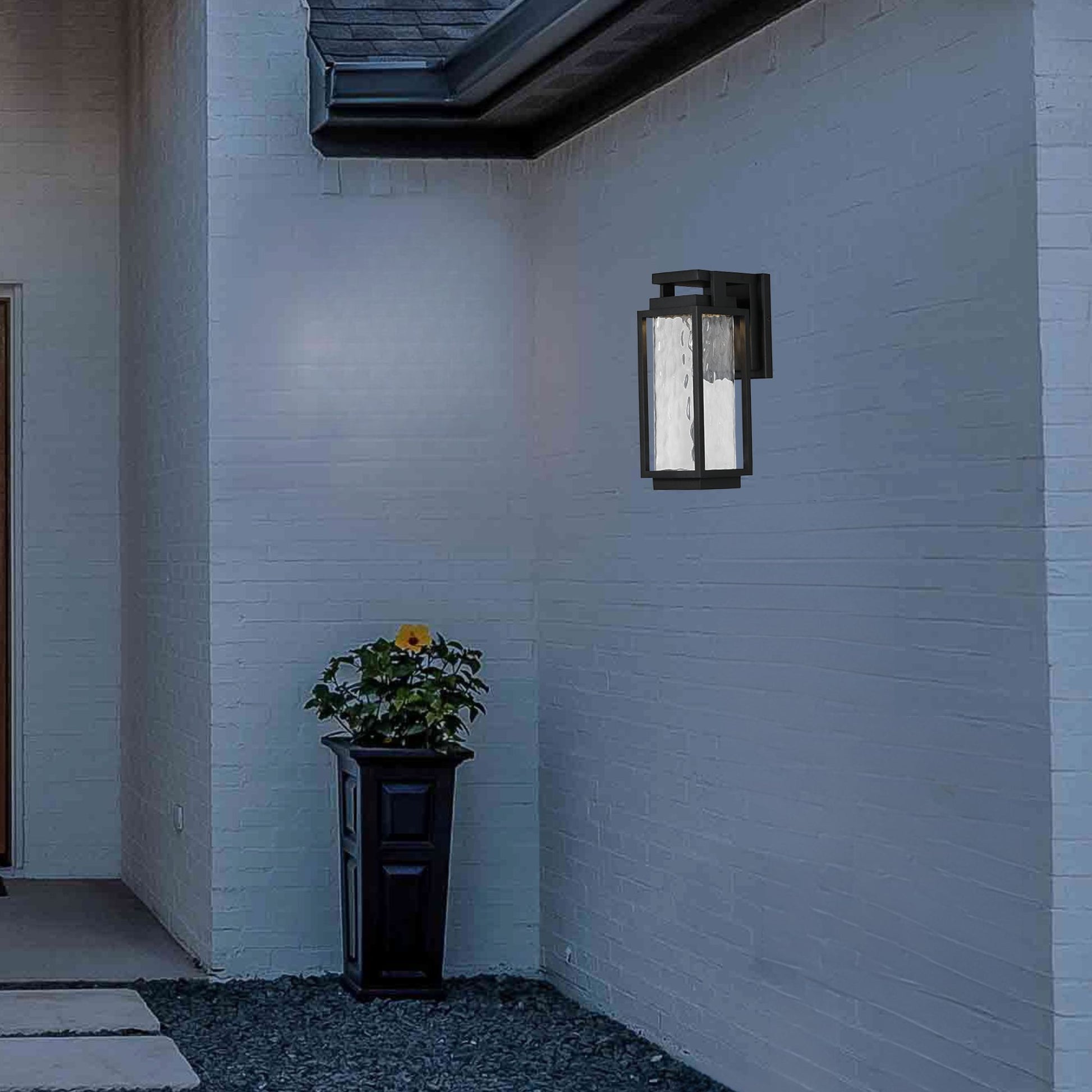 Two If By Sea 25" LED Outdoor Wall Sconce, Black Finish - Bees Lighting
