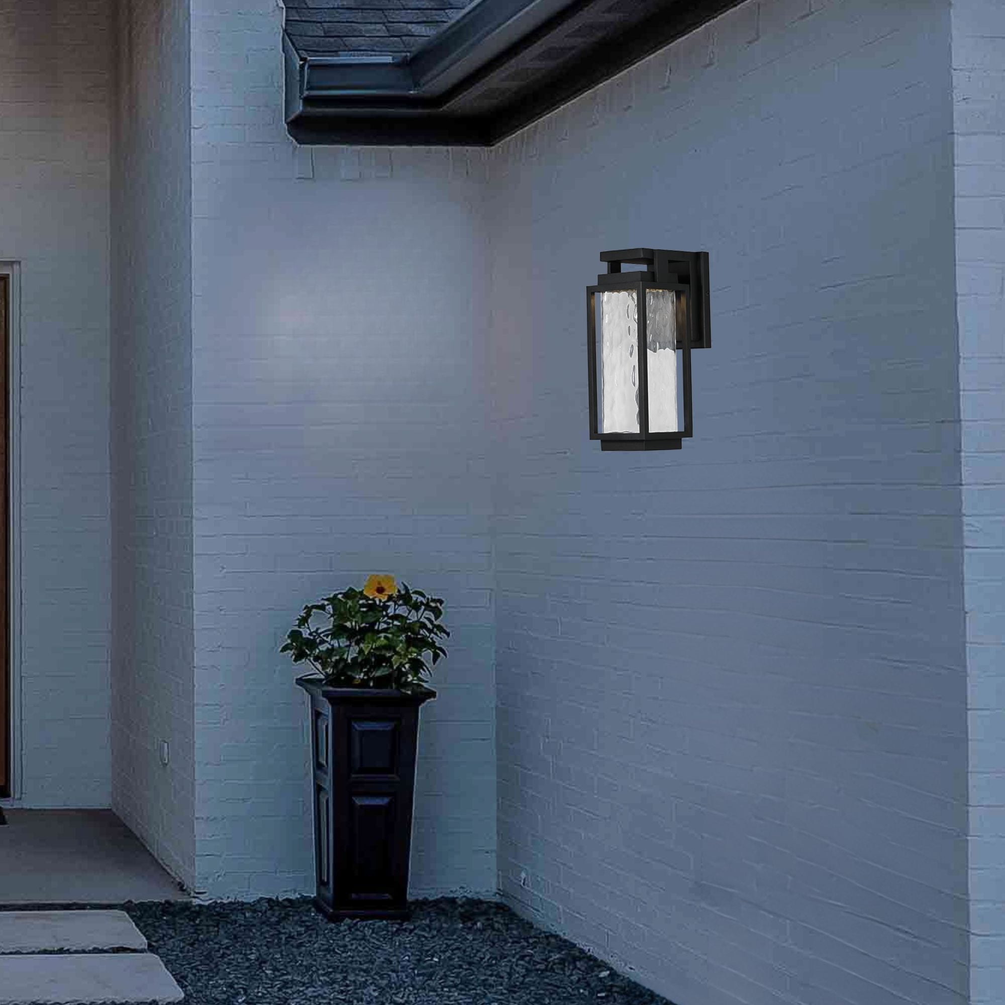 Two If By Sea 25" LED Outdoor Wall Sconce, Black Finish - Bees Lighting