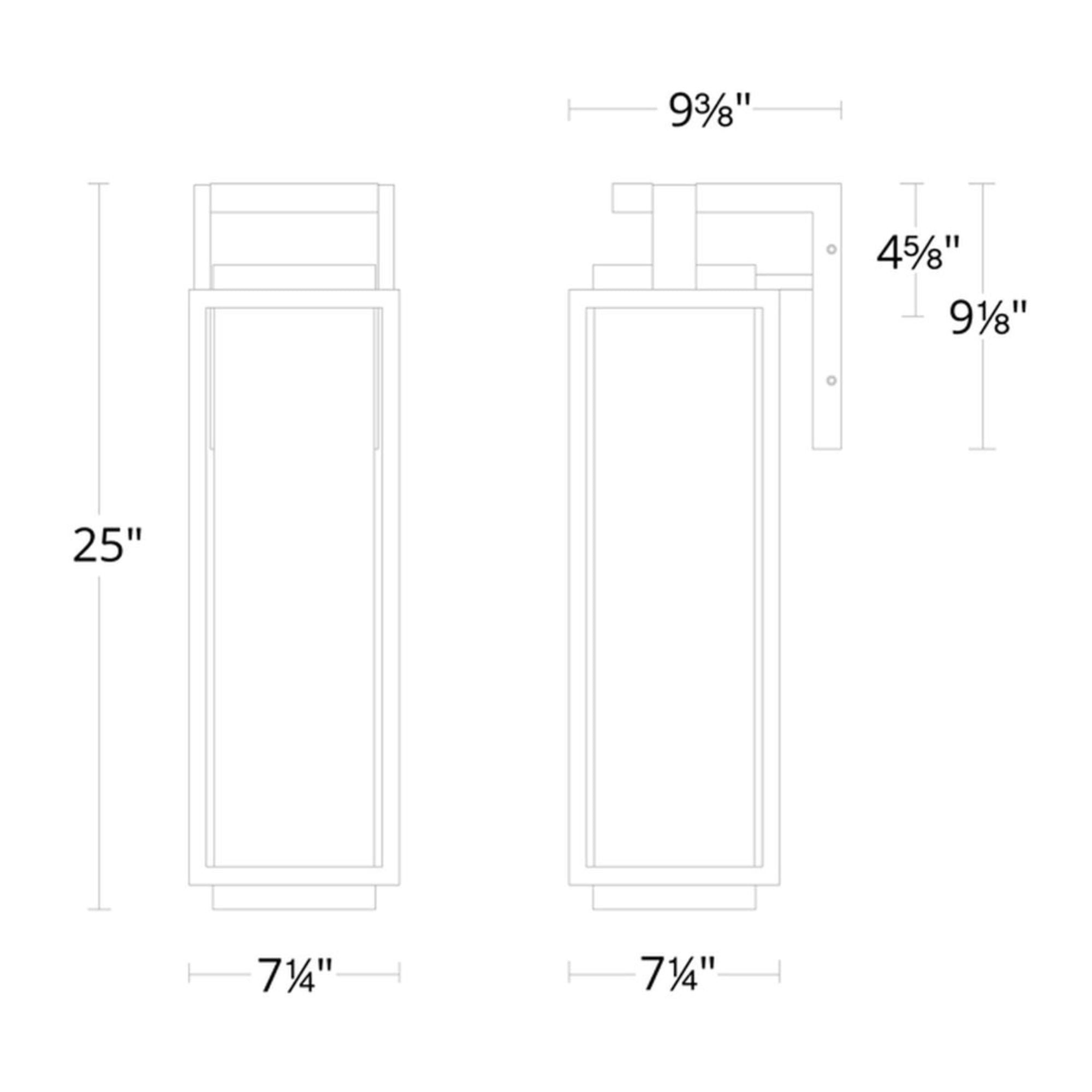 Two If By Sea 25" LED Outdoor Wall Sconce, Black Finish - Bees Lighting