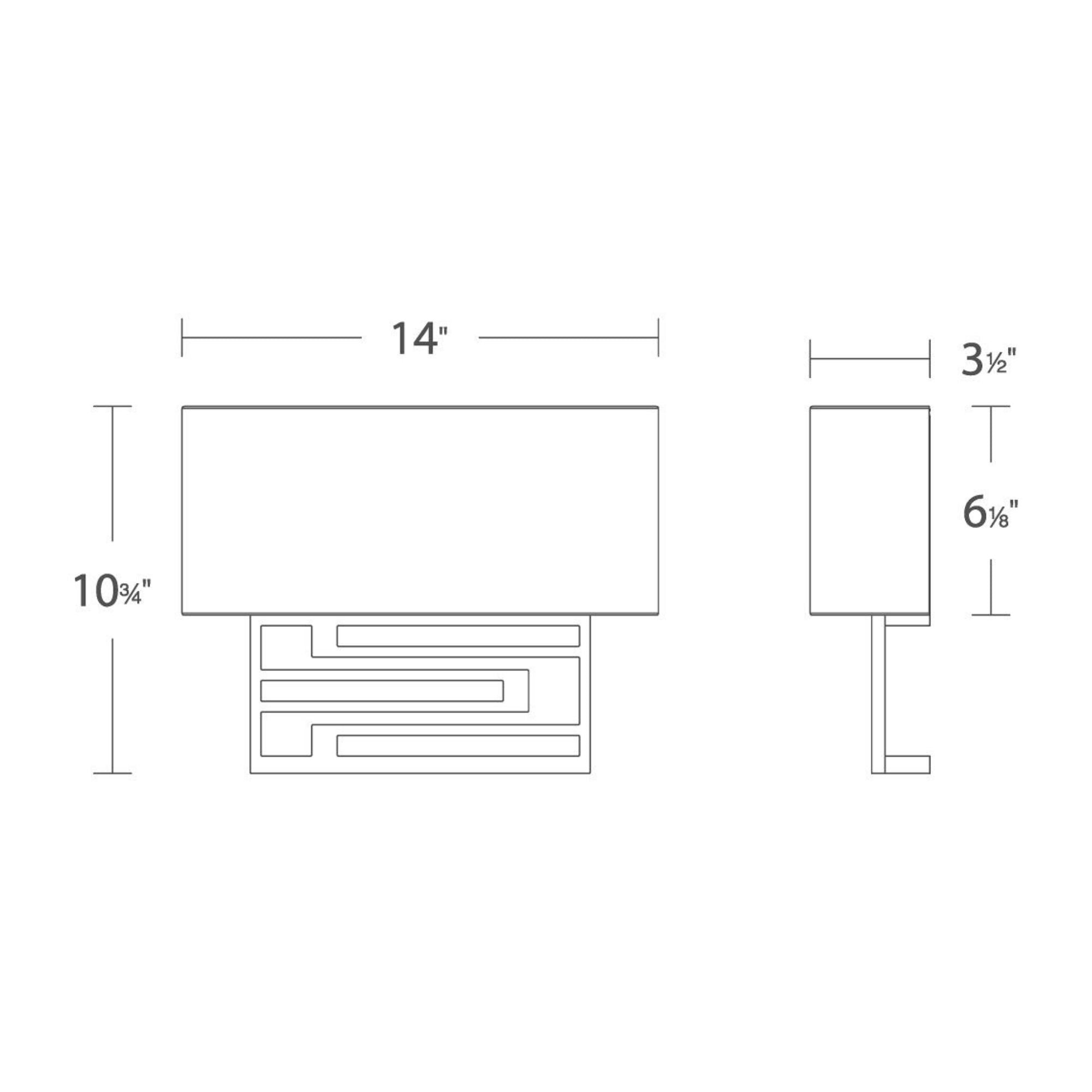 Vander 14" LED Wall Sconce, 3500K, Black Finish